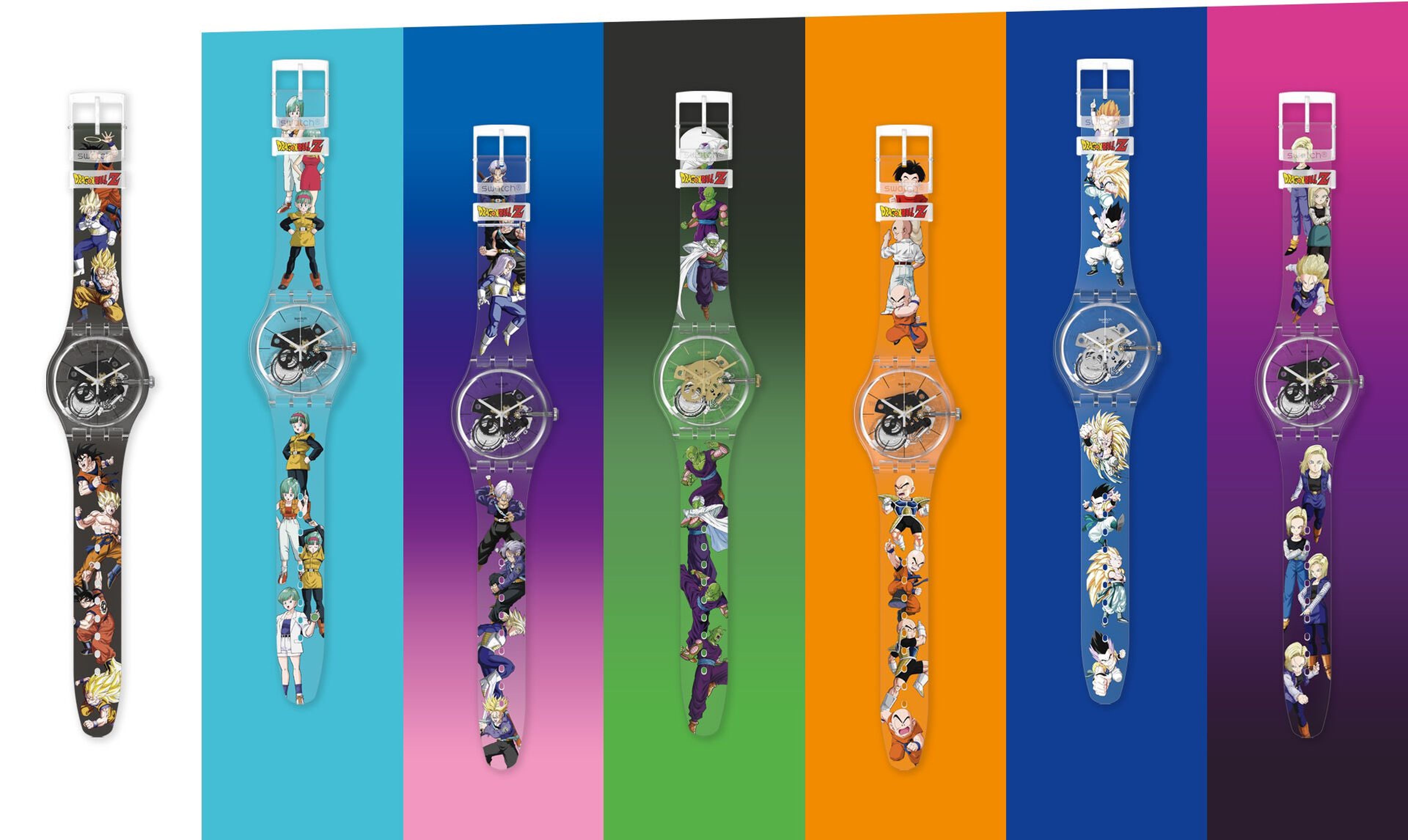 Dragon Ball Z - Desvelados los 7 nuevos relojes oficiales de la marca Swatch. ¡Y son personalizables!