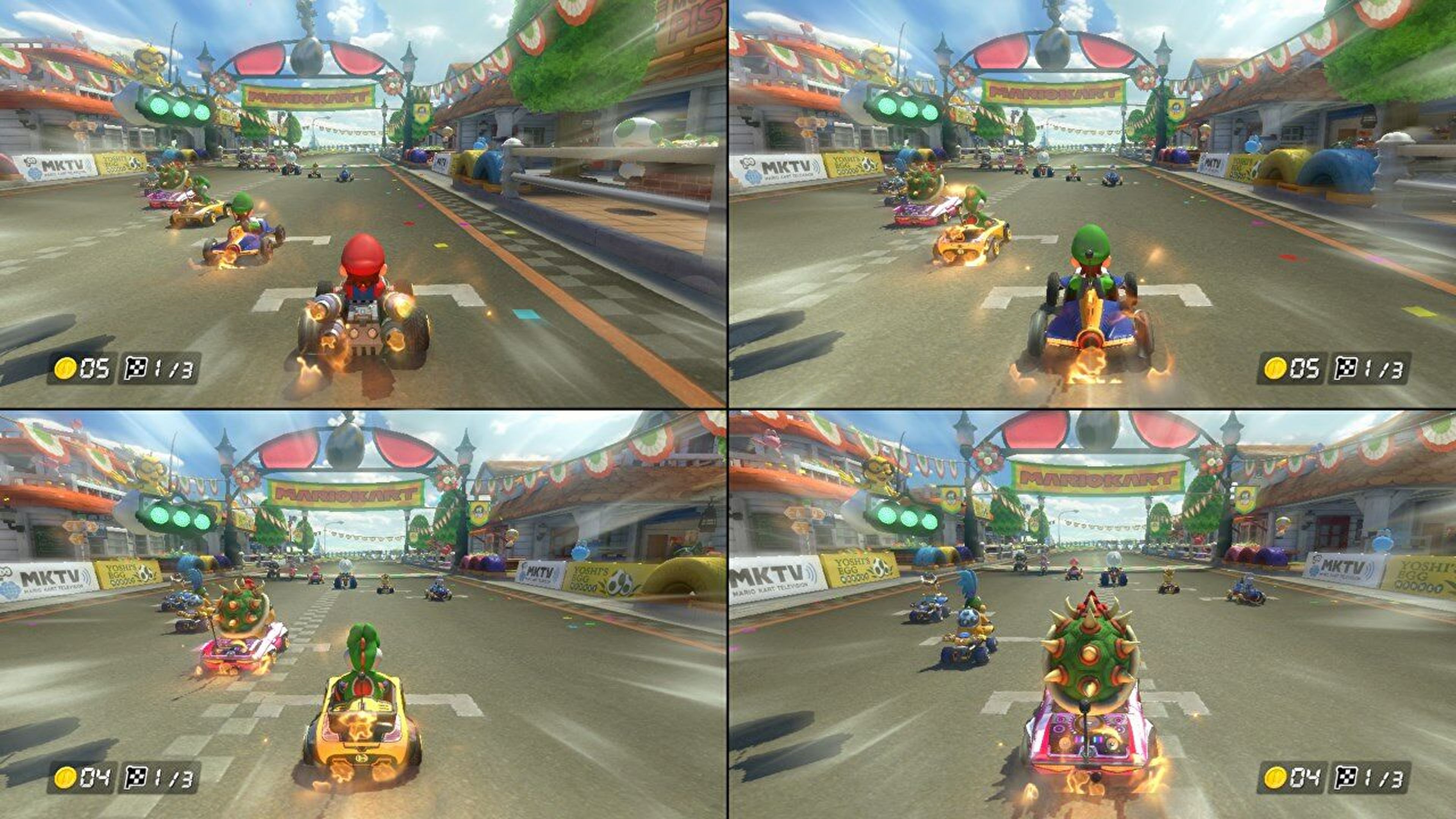 Mario Kart 8 Deluxe pantalla partida