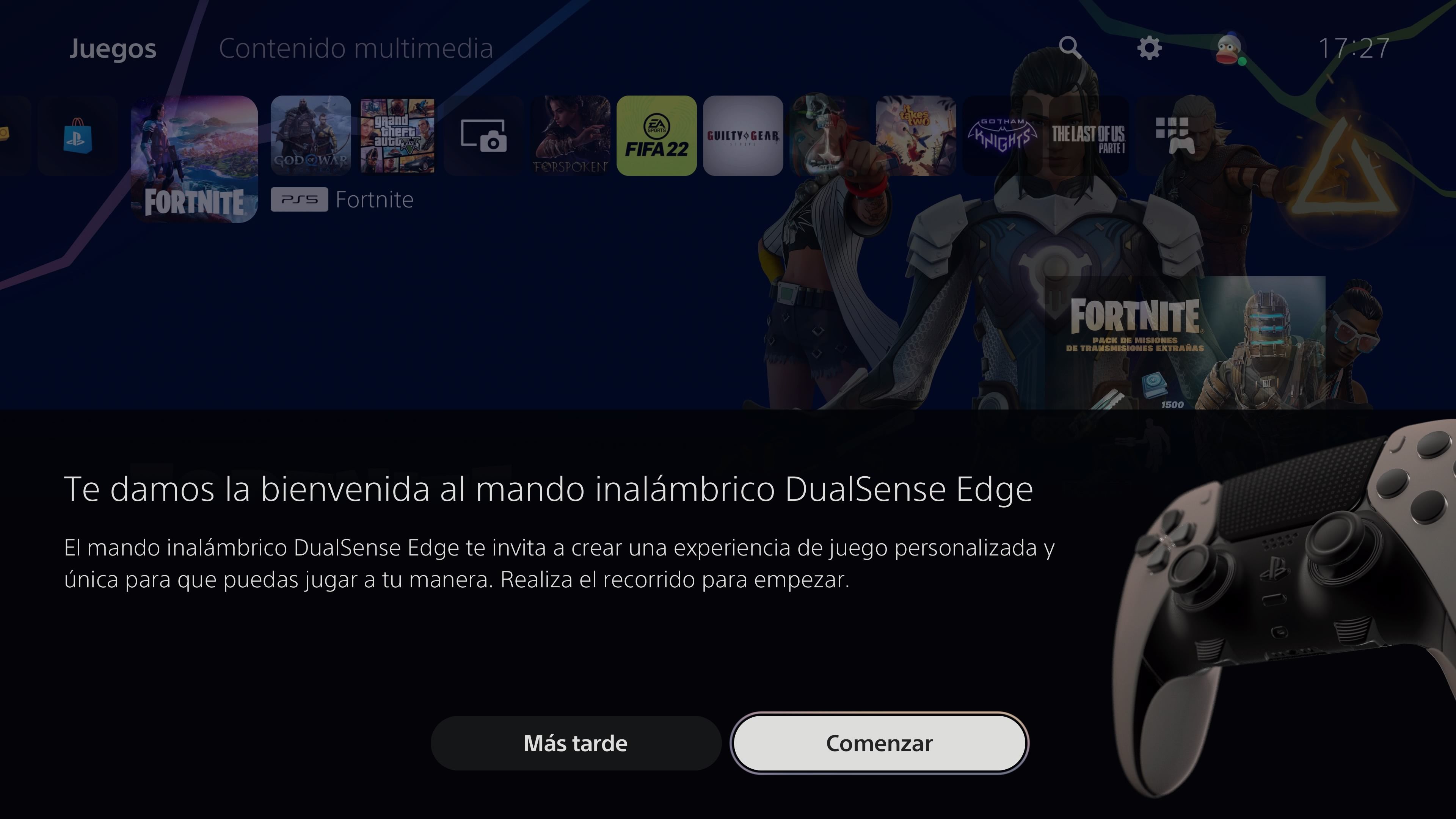 Dualsense Edge configuración en PS5
