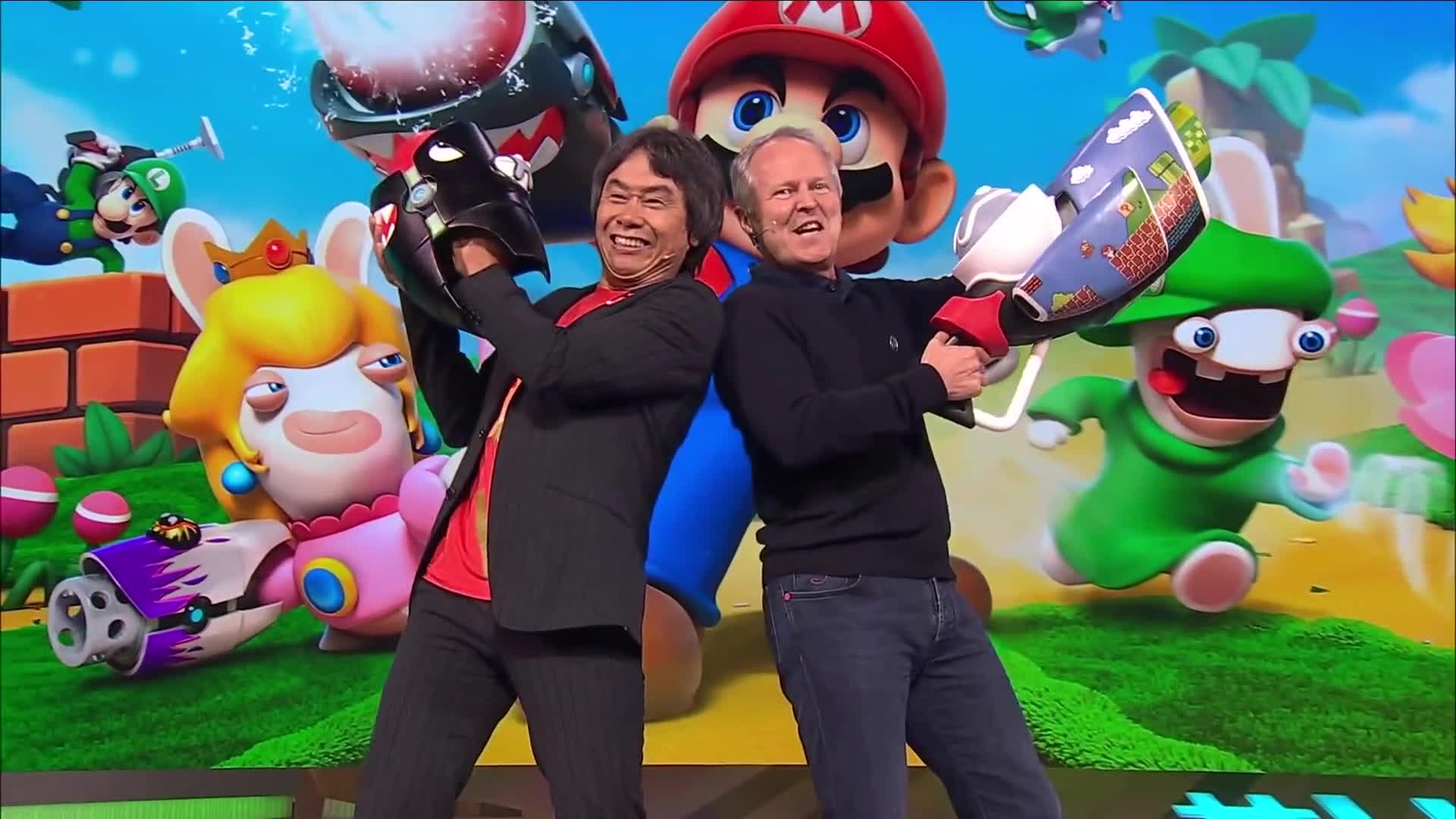 Mario + Rabbids Kingdom Battle E3 Miyamoto Yves Guillemot