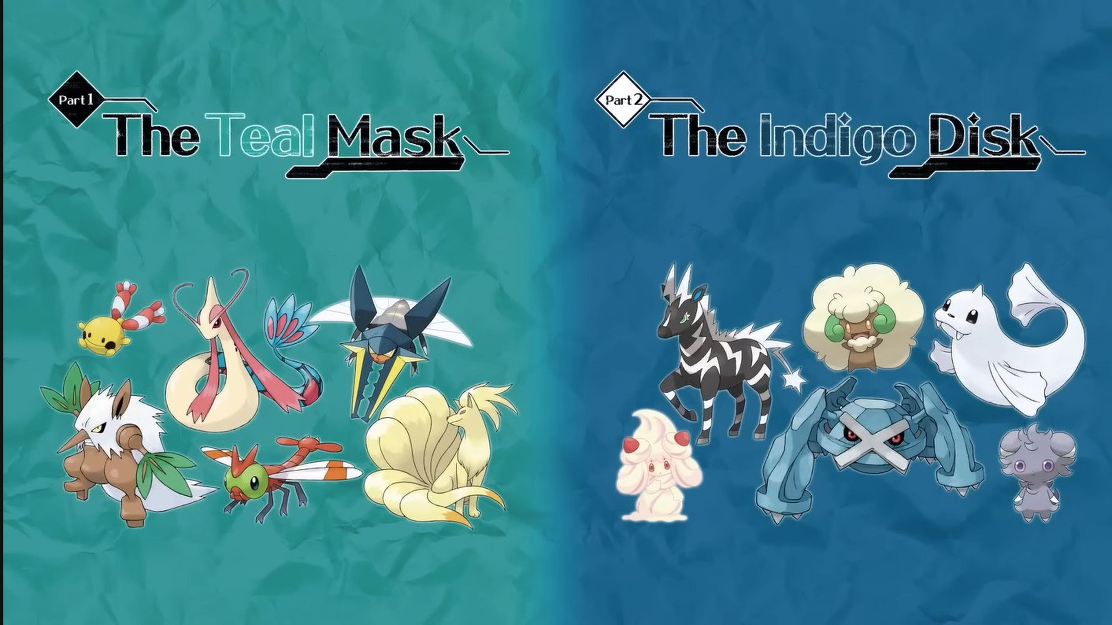 Pokémon que llegan a Escarlata y Púrpura con los DLCs La máscara turquesa y  El disco índigo