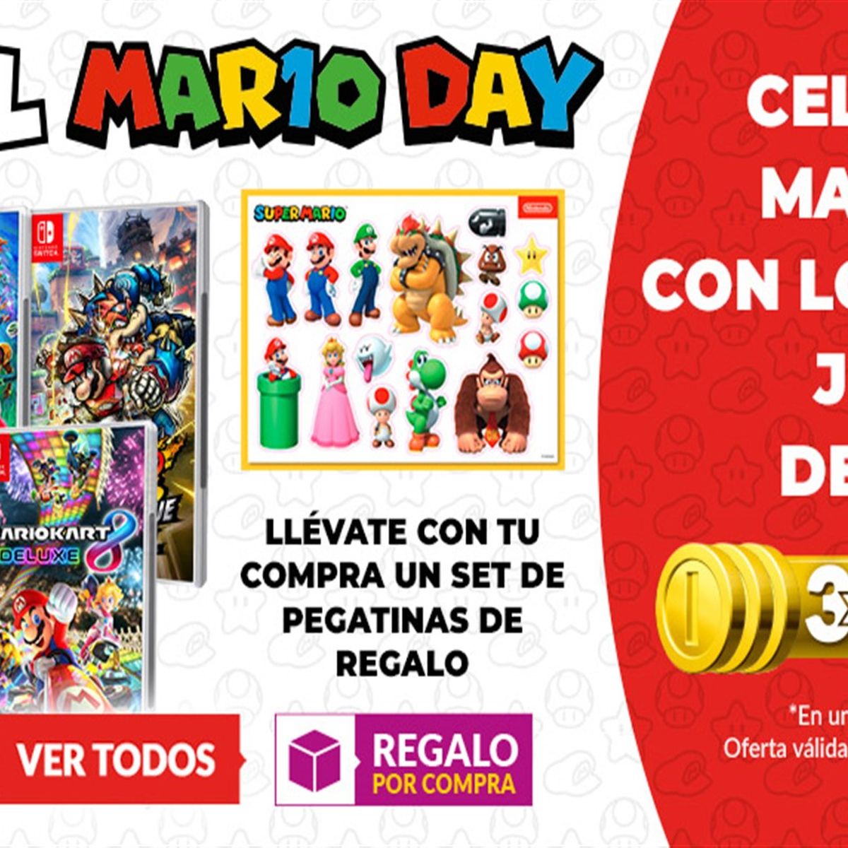 Celebra el Día de MAR10 con dos fases de descuentos en juegos seleccionados  - Novedades - Sitio Oficial de Nintendo para Chile