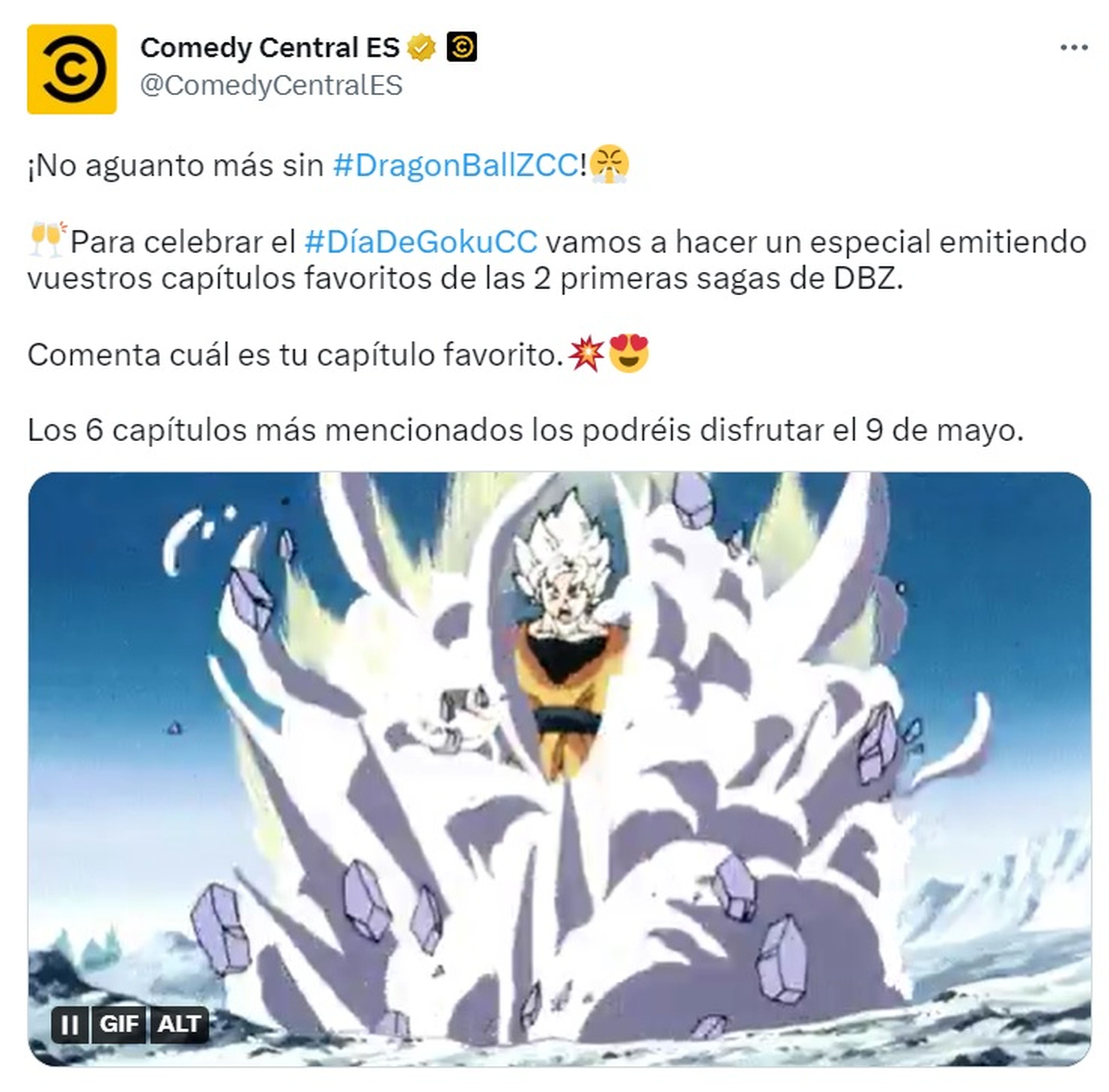 Dragon Ball Z - La cadena Comedy Central celebrará el Día de Goku emitiendo 6 capítulos de la serie elegidos por los fans. ¡Puedes votar!