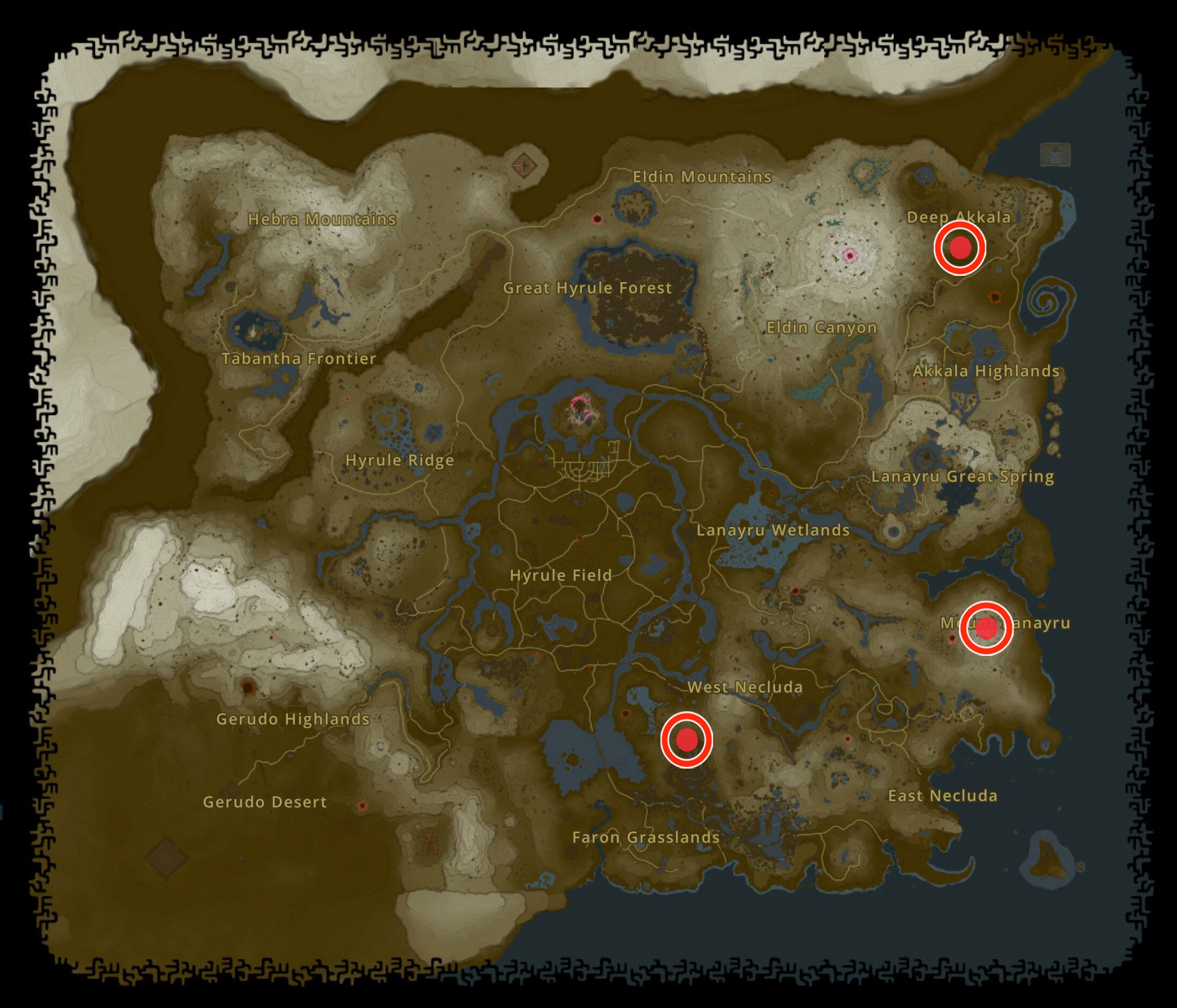 Mapa efigies Zelda Tears of the Kingdom