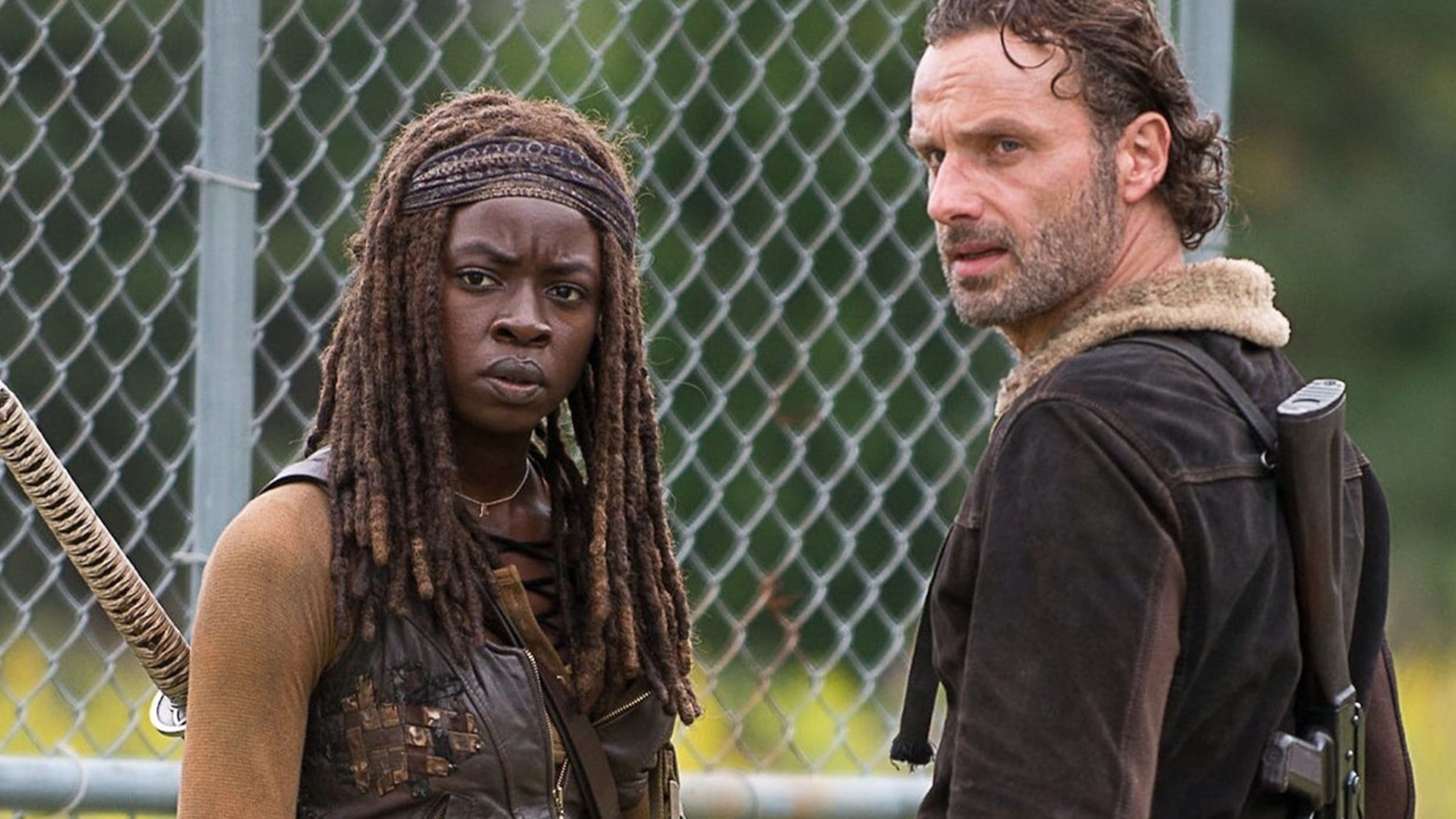 Michonne y Rick en The Walking Dead