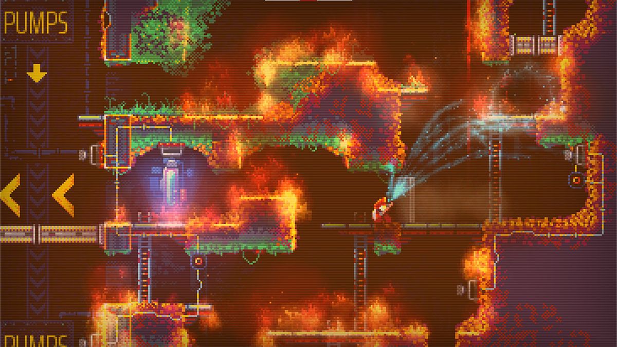 Nuclear Blaze es un juego indie para Switch muy top, y barato: eres un bombero en 2D