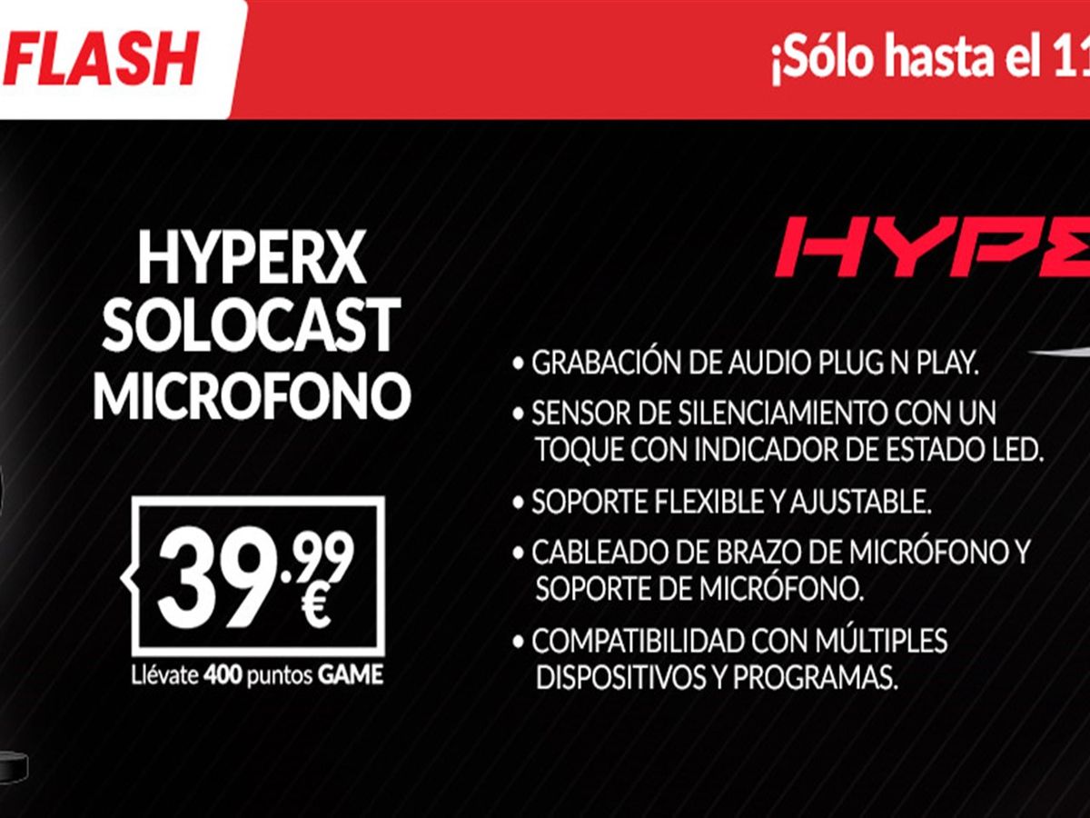 Nueva oferta flash de GAME para el HyperX SoloCast por 39,99