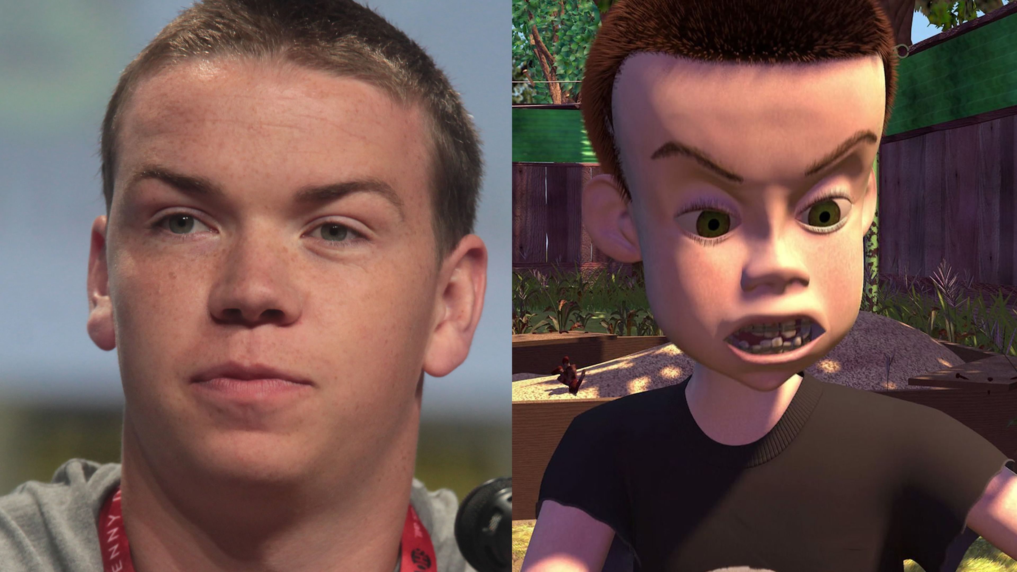 Will Poulter y Sid de Toy Story