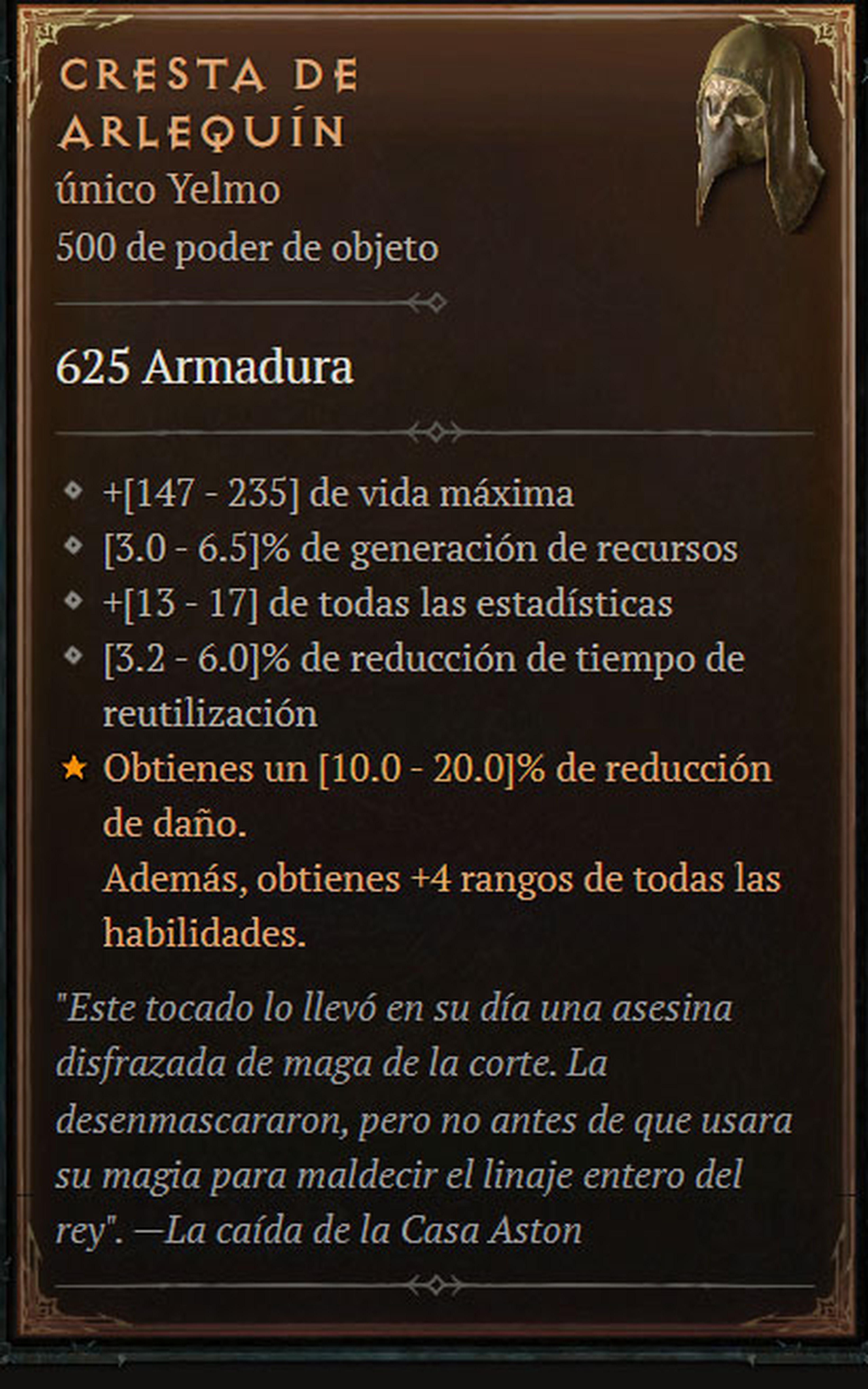 Cómo conseguir la mejor pieza de equipo único de Diablo 4 la cresta de arlequín