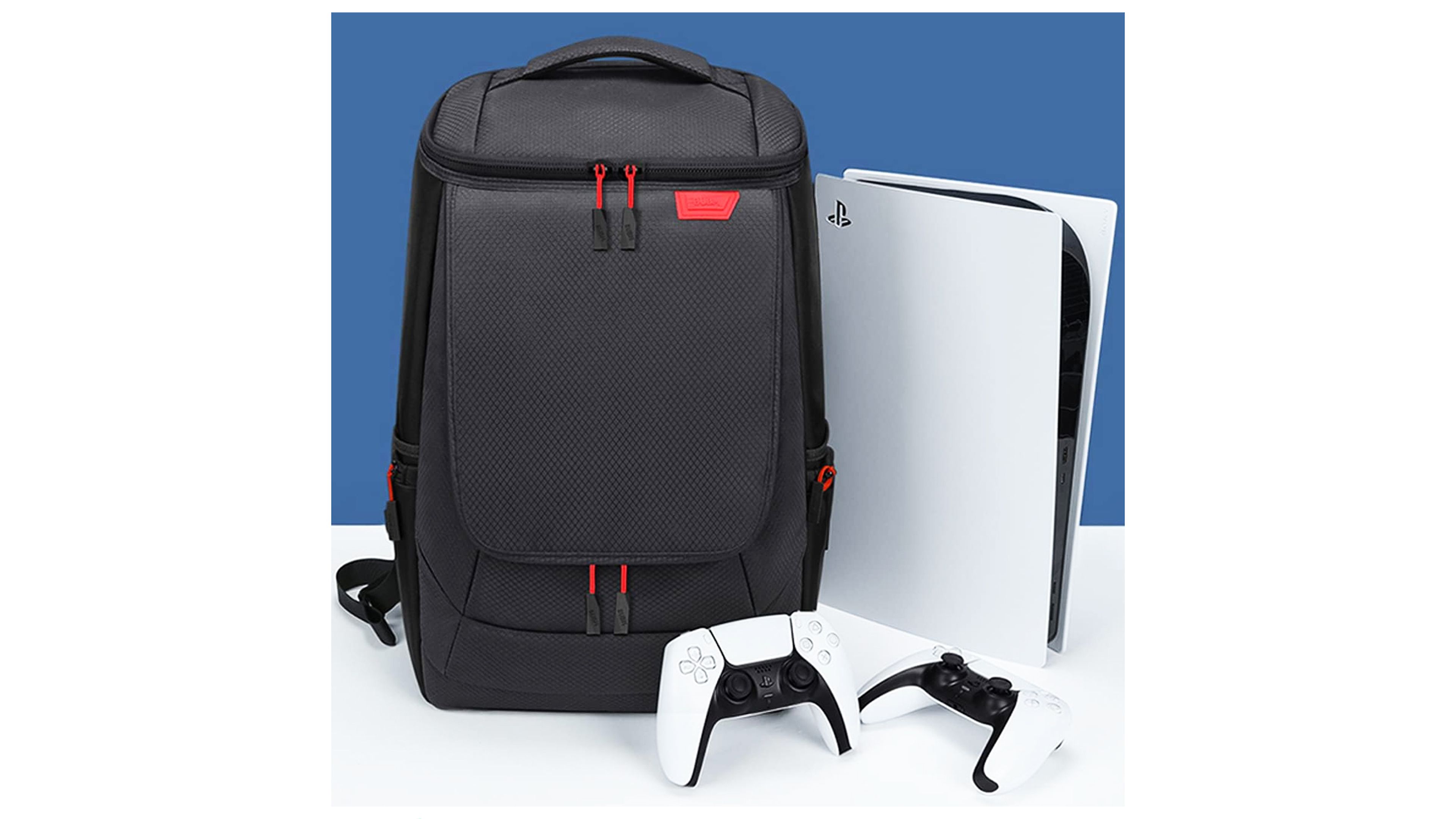 Mochila para consola de juegos PS5, estuche de transporte impermeable de  tela de nailon, auriculares para juegos y accesorios