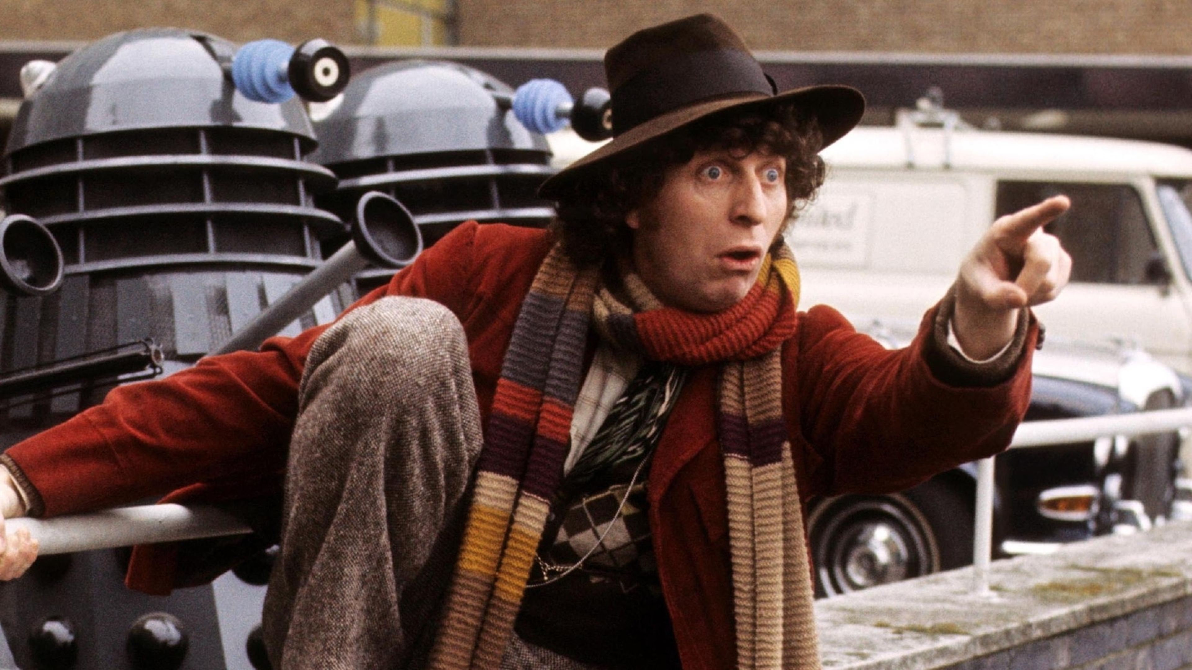 Tom Baker como el Cuarto Doctor en Doctor Who