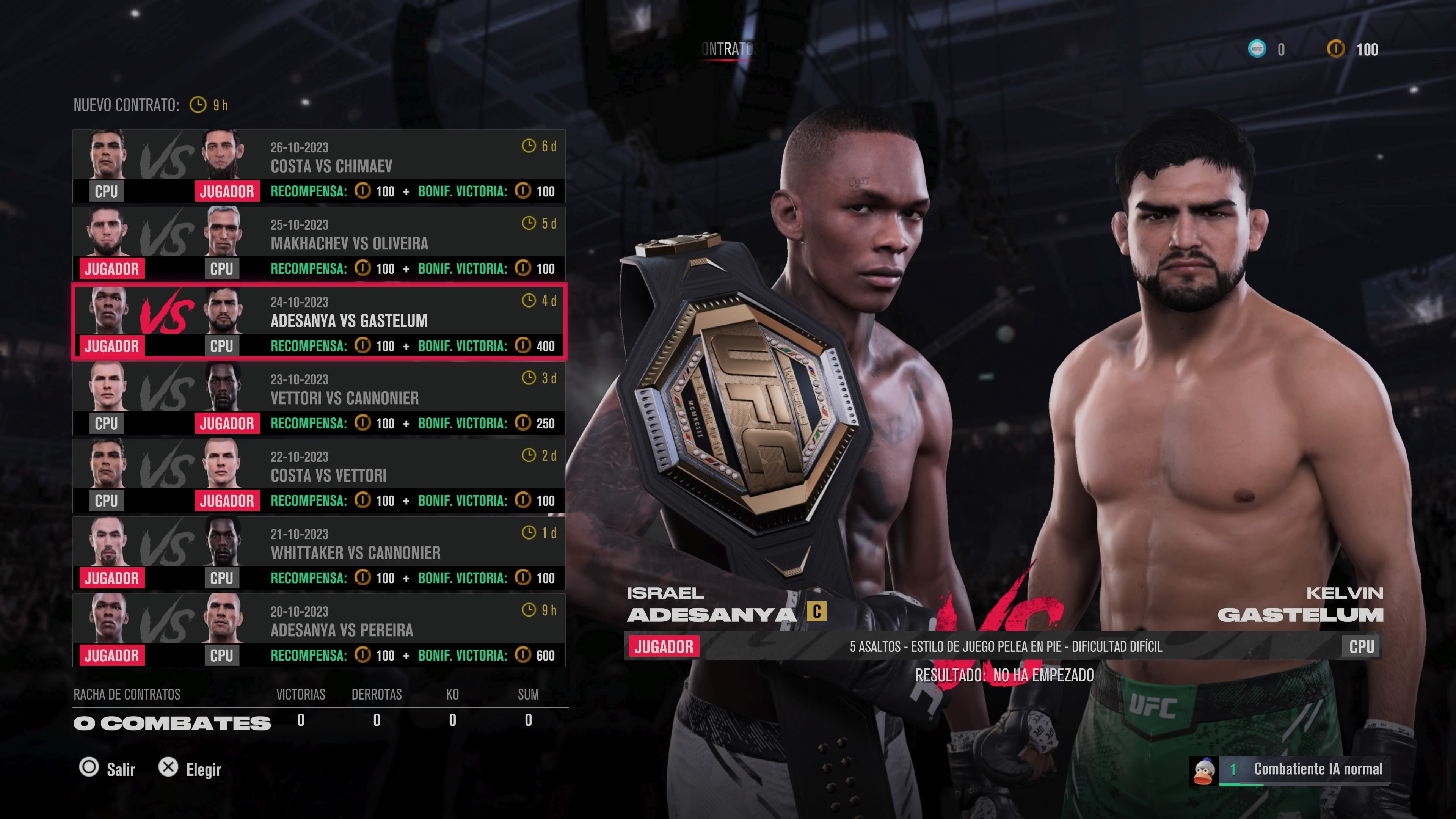 EA Sports UFC 5 modos de juego y opciones - contratos