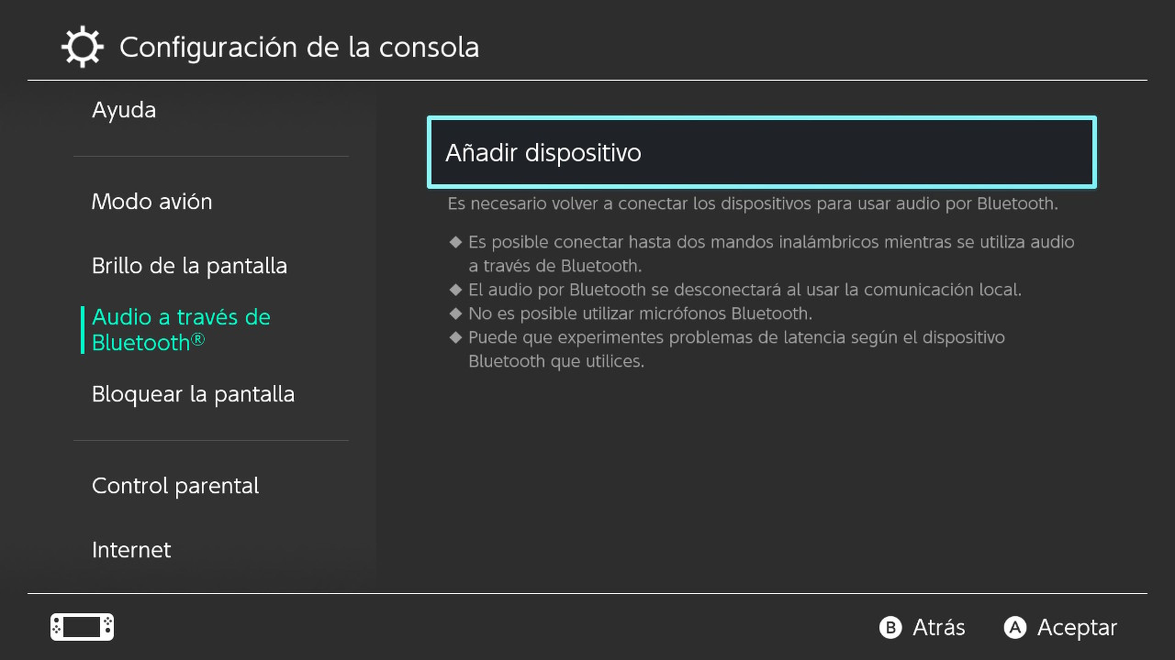 Nintendo Switch configuración