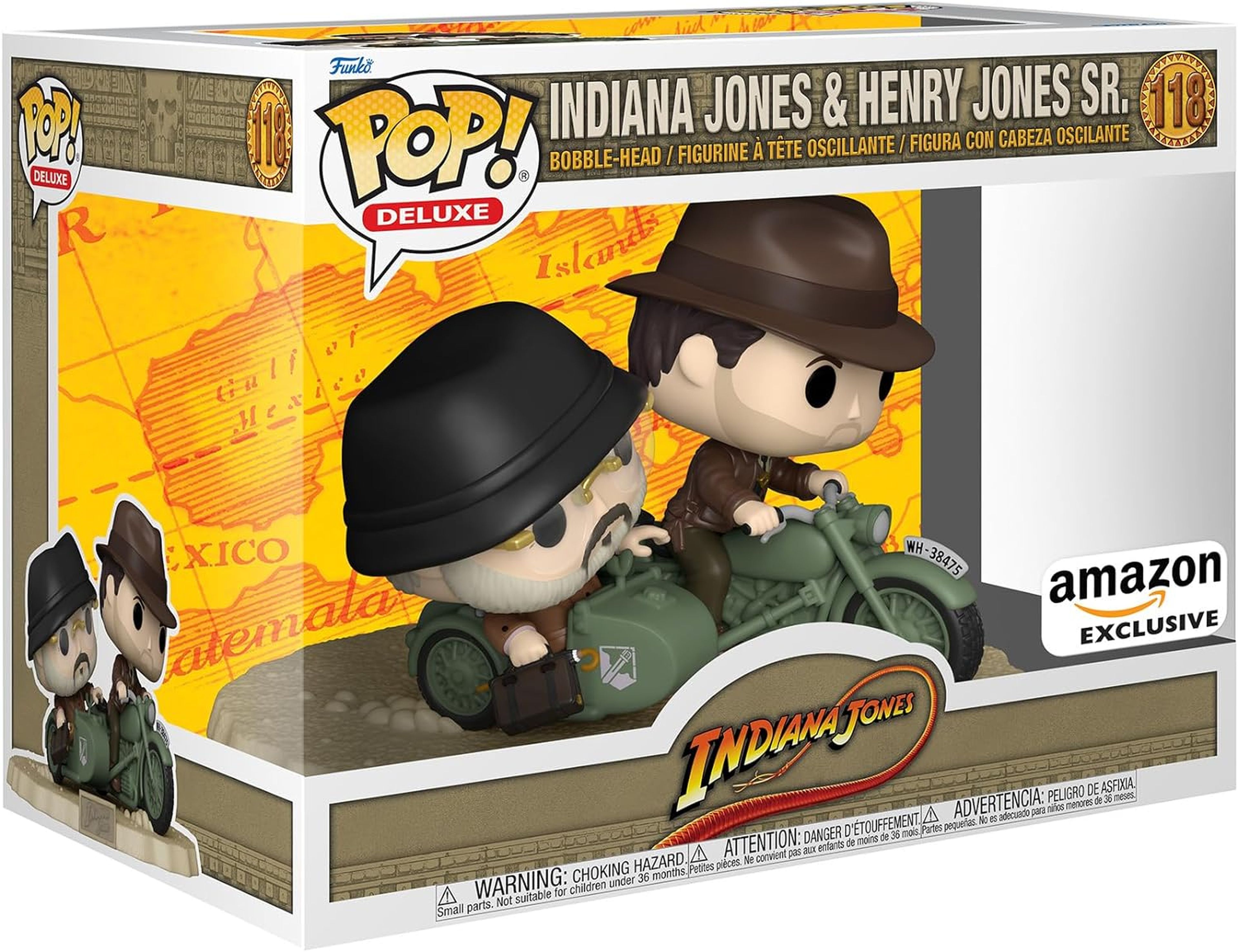 Funko POP! de Indiana Jones y Henry Jones Sr. en moto