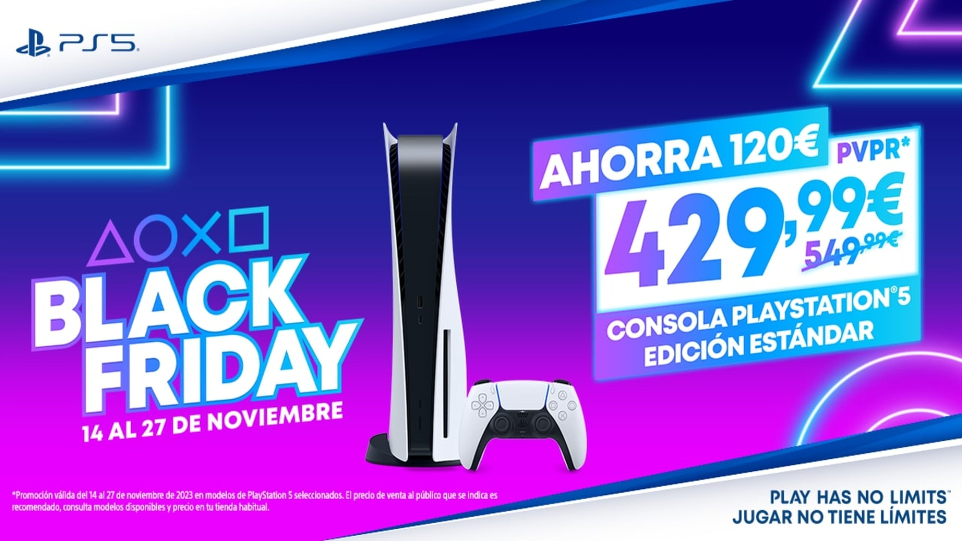 Oferta Black Friday PS5: hazte con la consola por 429,99 euros y decenas de  juegos rebajados