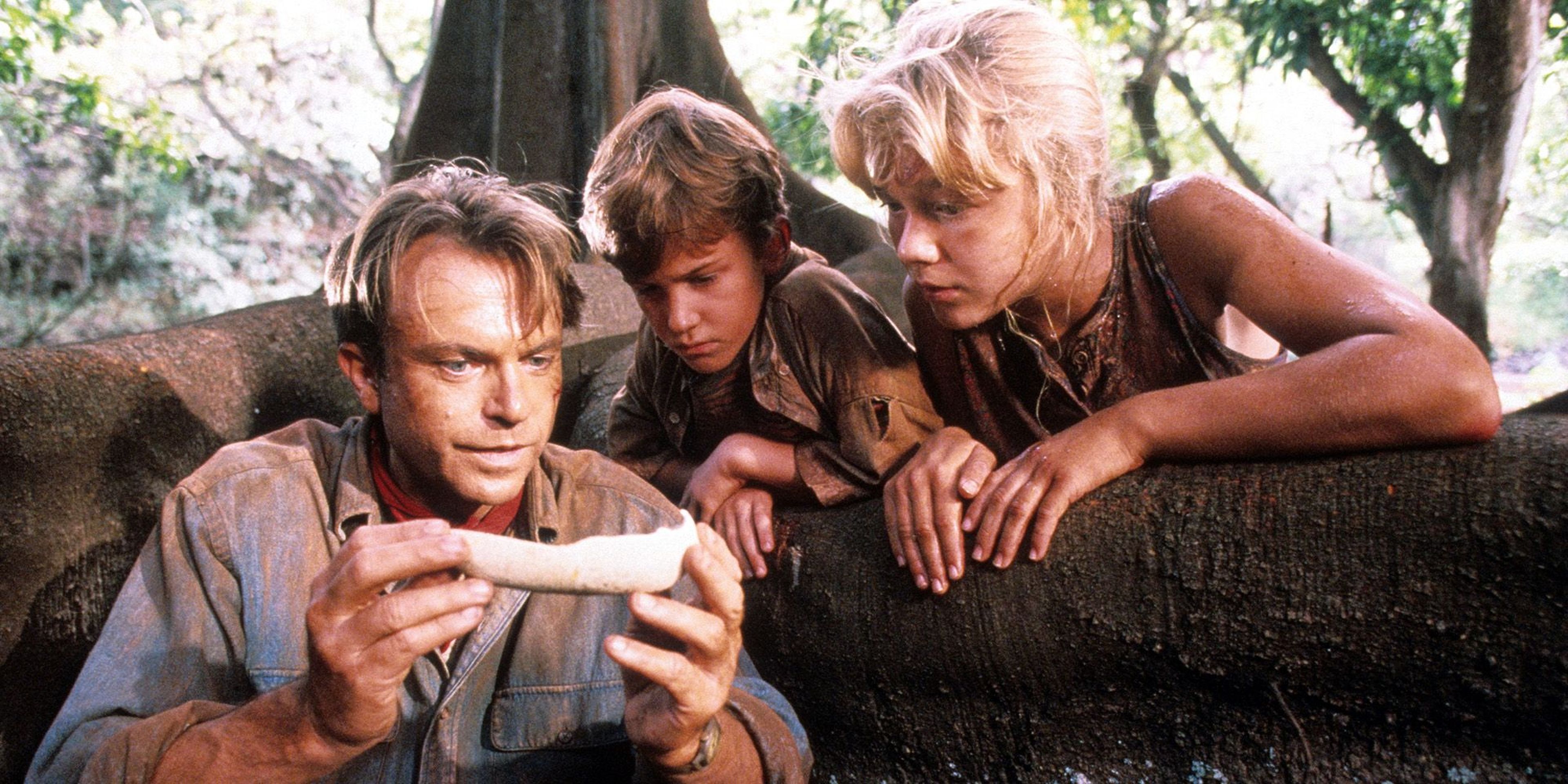 Sam Neill, Joseph Mazzello y Ariana Richards en Parque Jurásico Jurassic Park (1993)