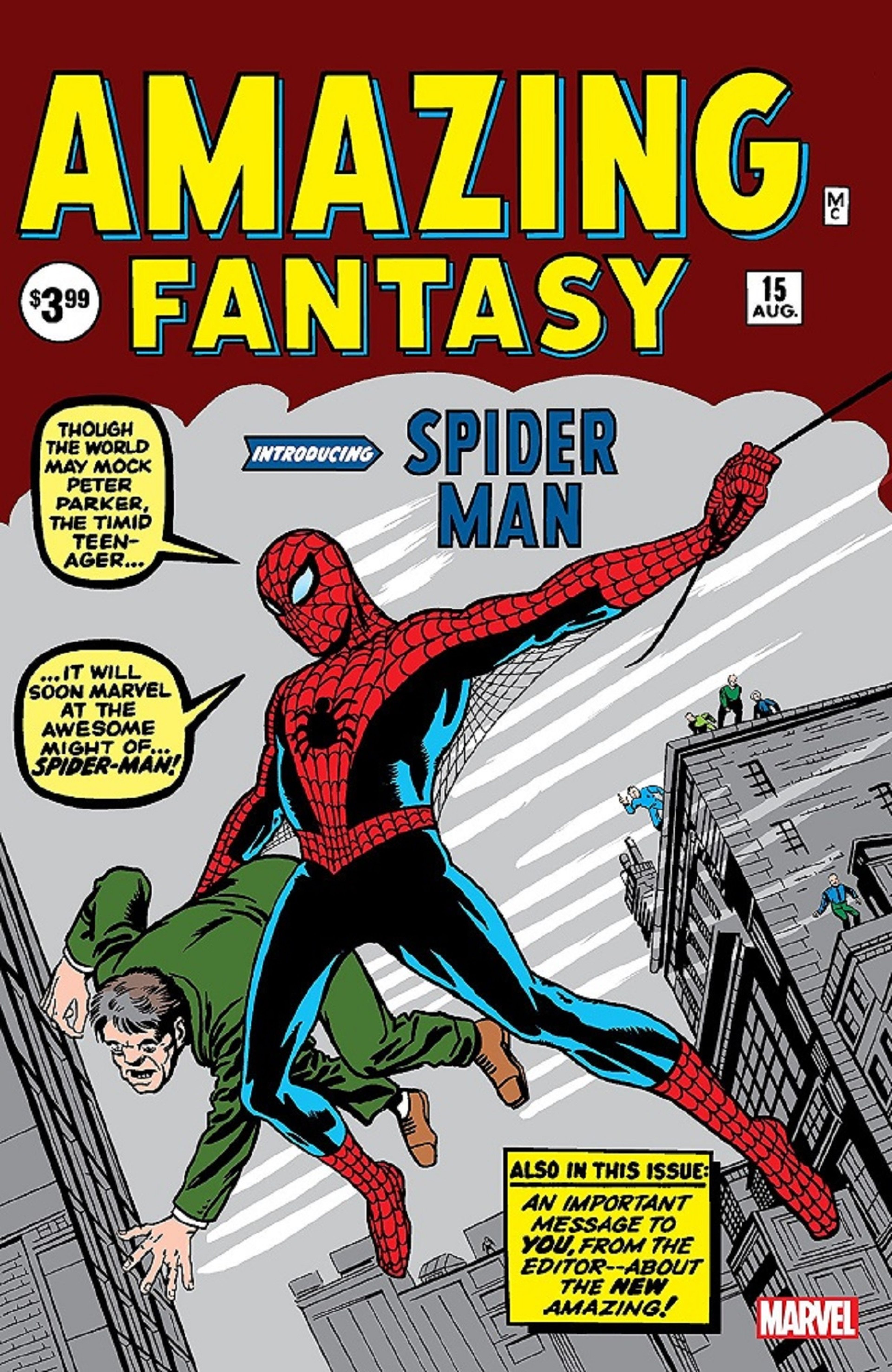La portada con el origen de Spider-Man