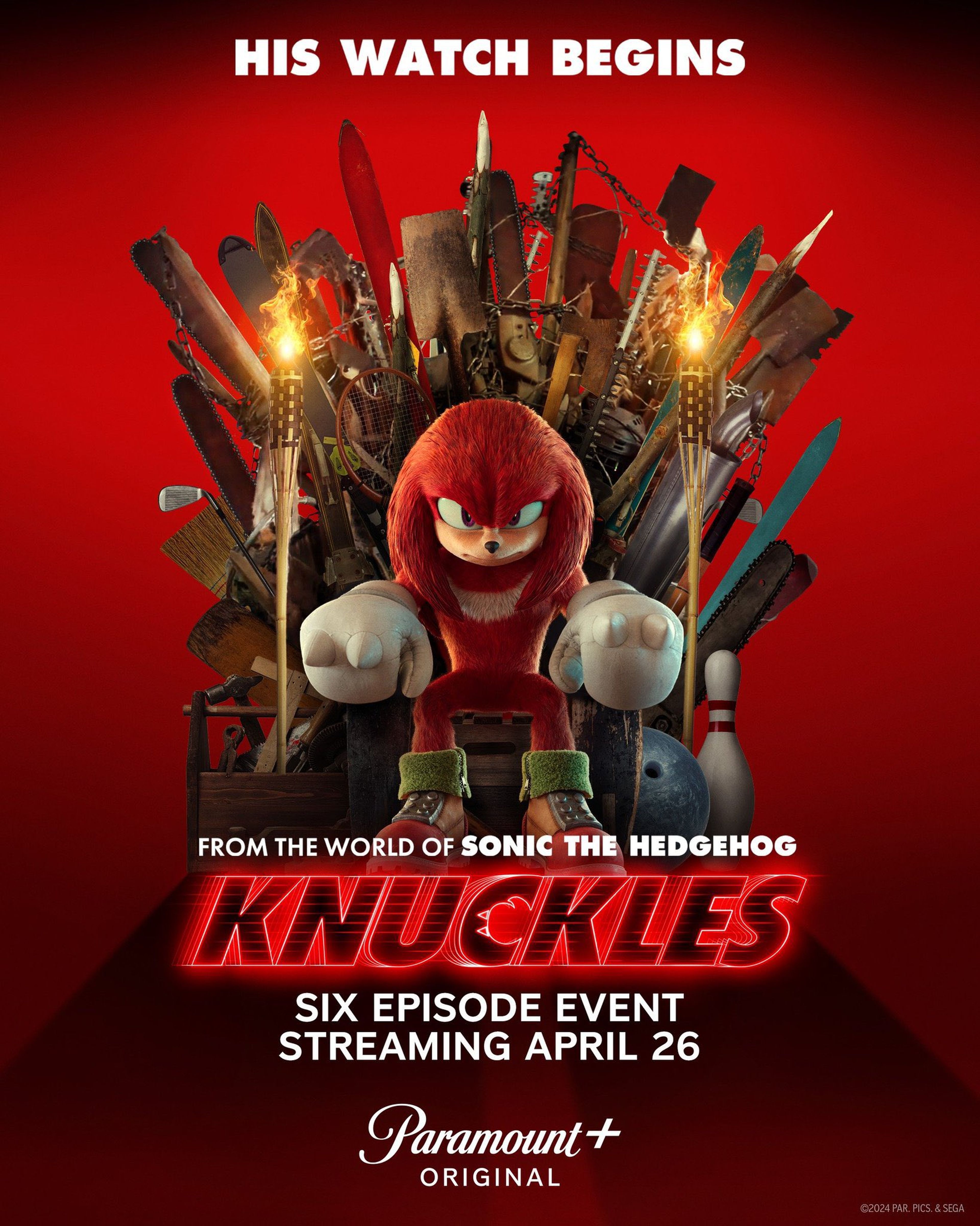 The new poster for Knuckles, the Sonic spin-off series that will ...
