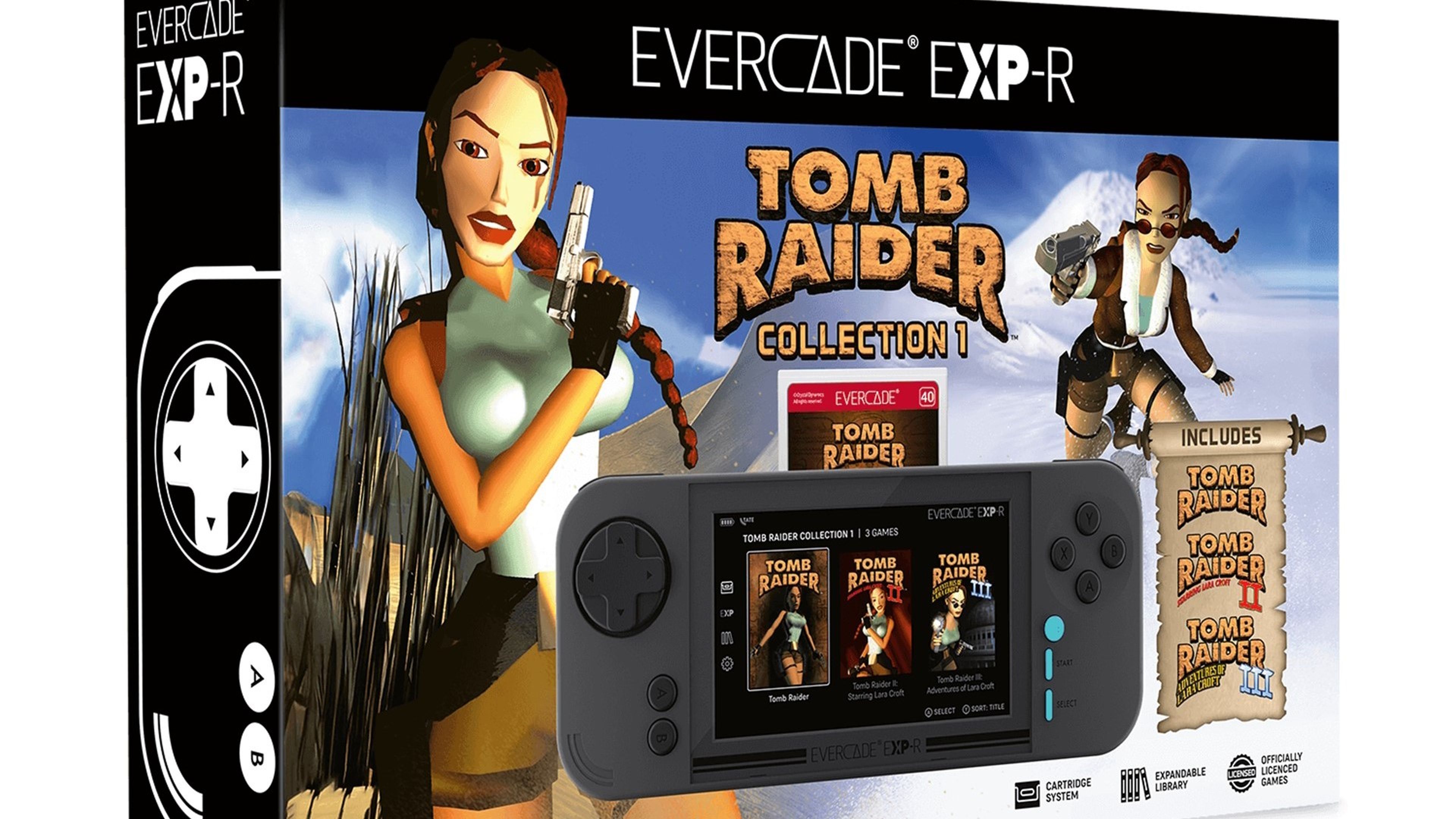 Consola Evercade EXP-R + Tomb Raider Collection 1 exclusiva de GAME