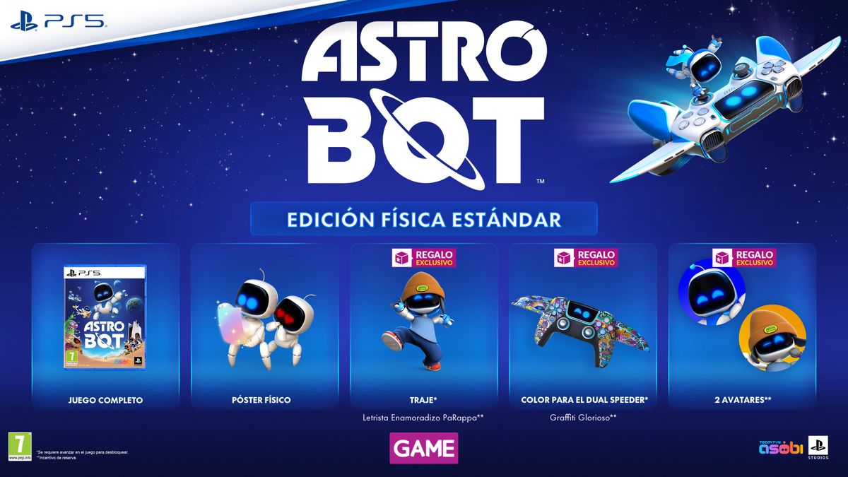 Those who pre-order Astro Bot in GAME for PlayStation 5 receive exclusive DLC as a gift