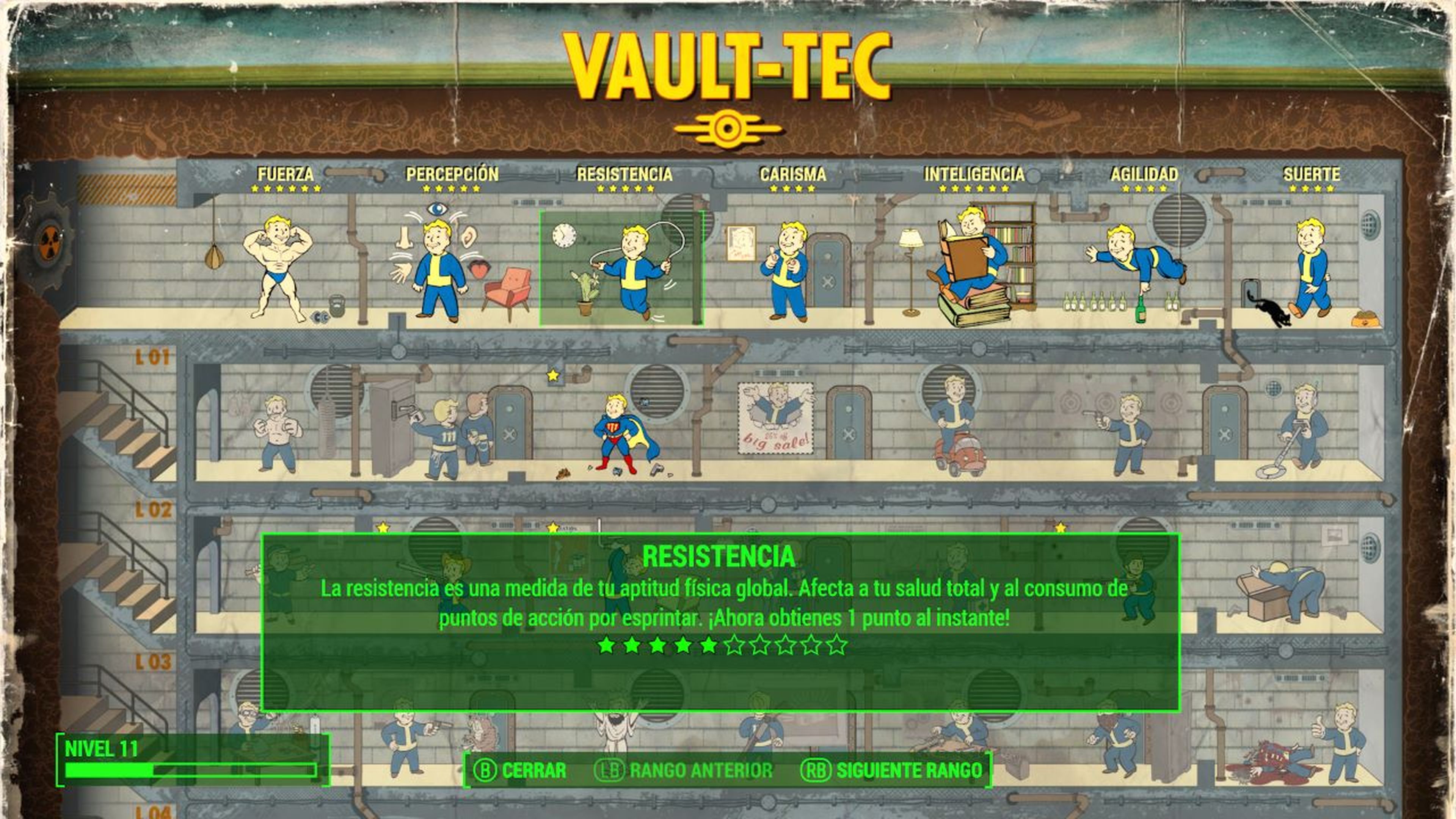 Todos los extras de Resistencia de peor a mejor en Fallout 4