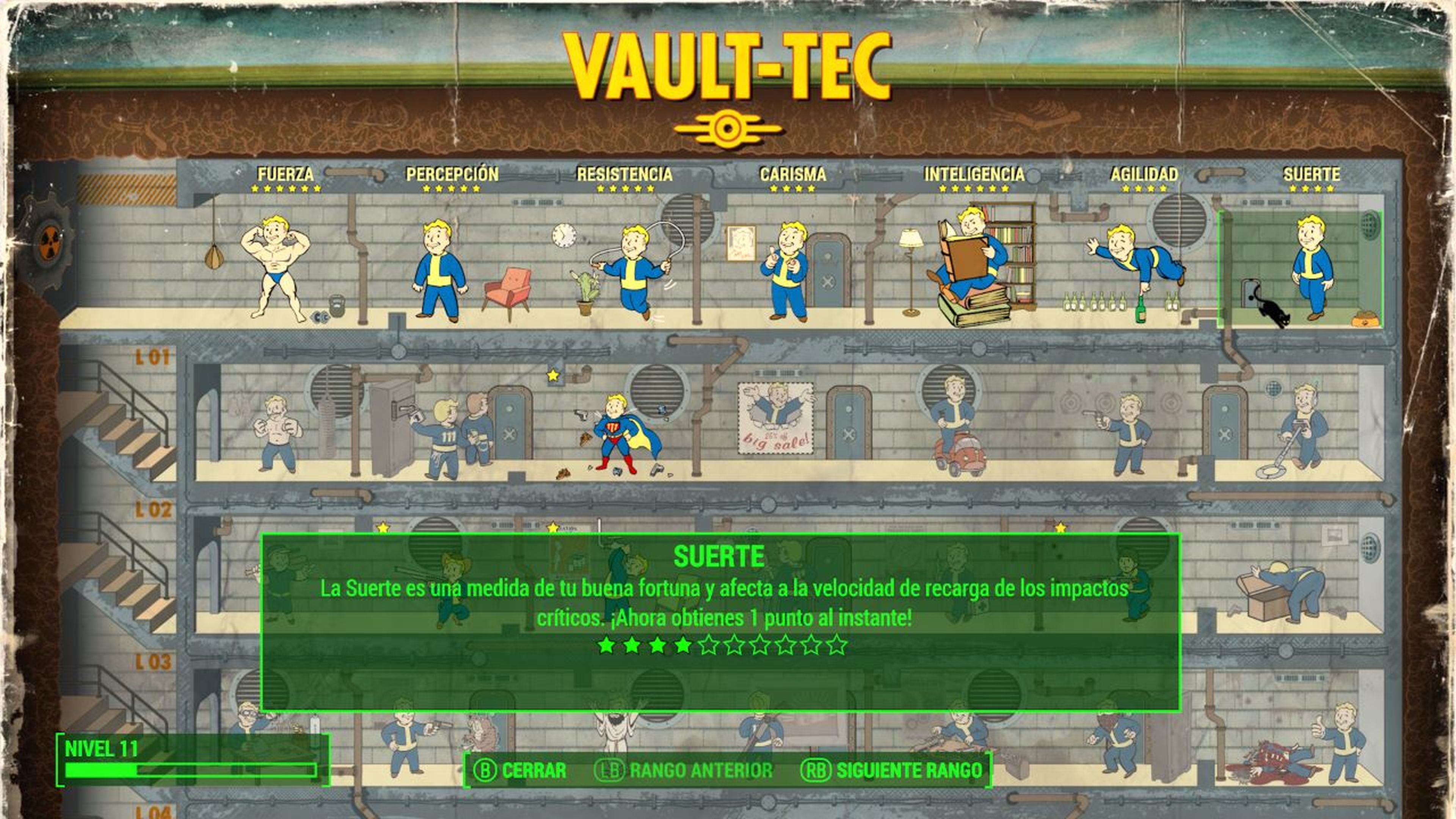Todos los extras de Suerte en Fallout 4
