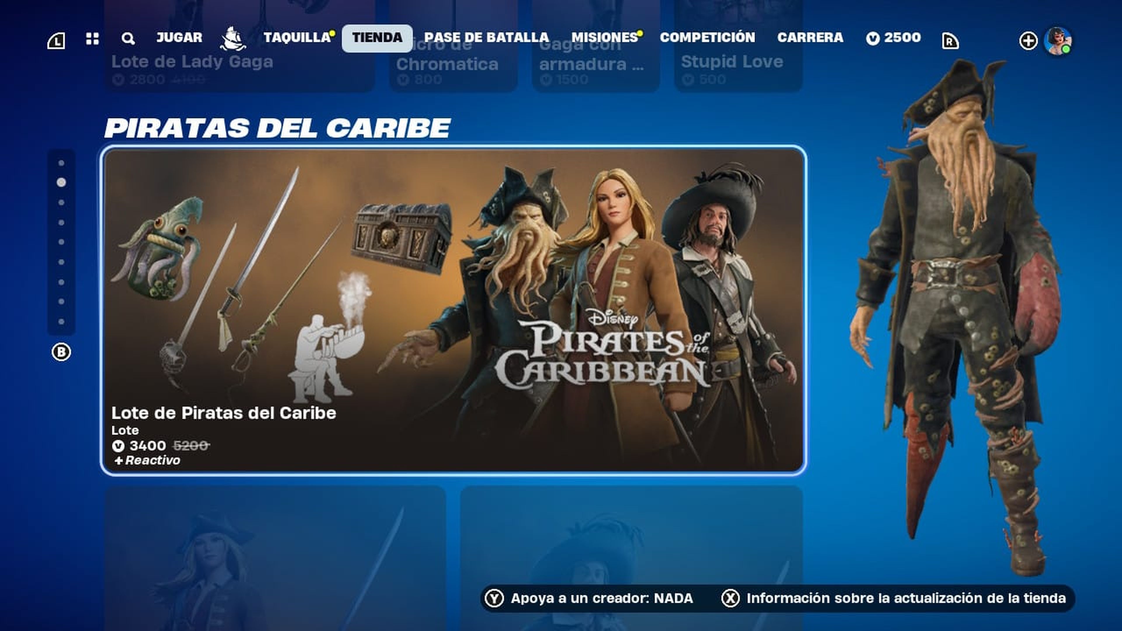 Fortnite Piratas del Caribe