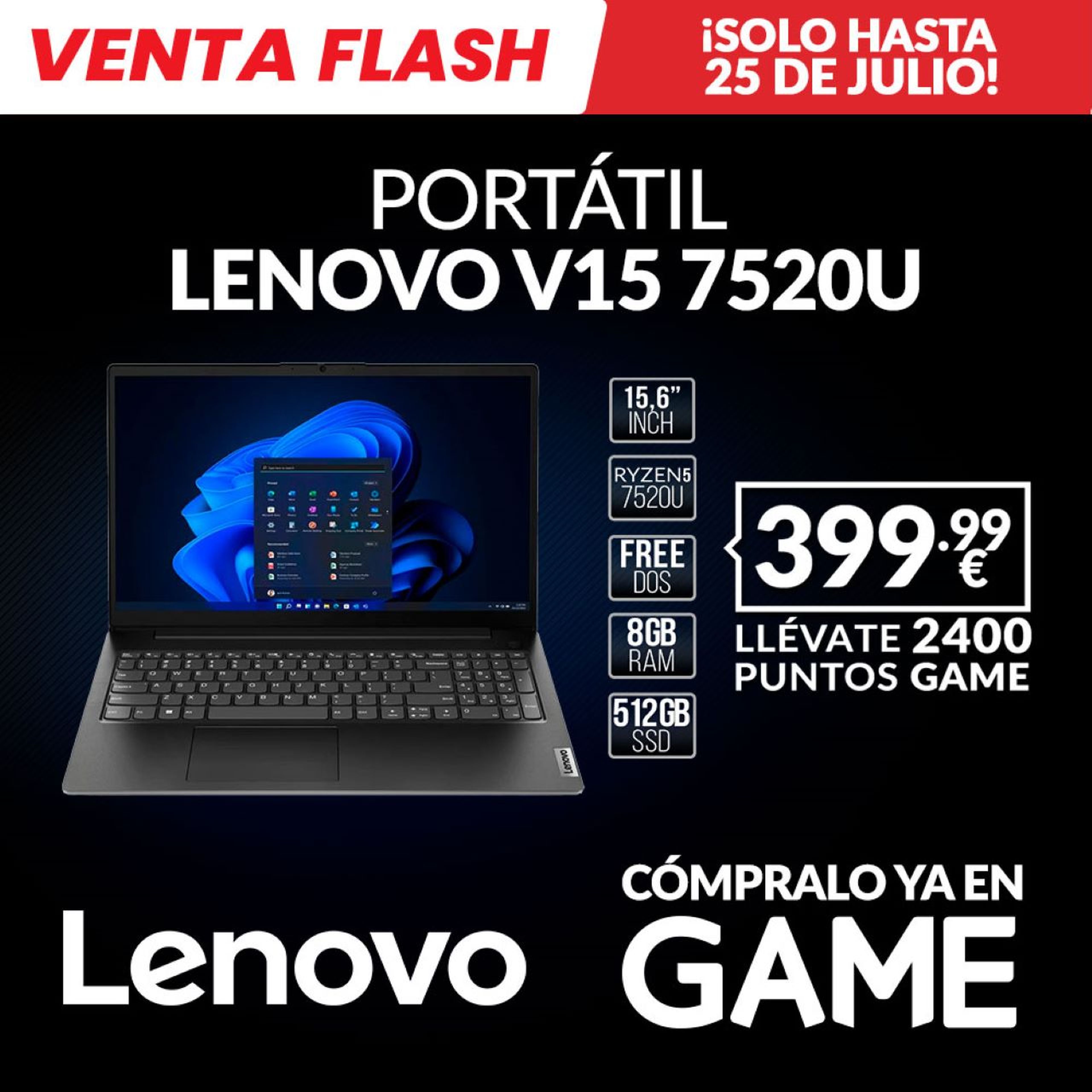 Lenovo V15 7520U en GAME