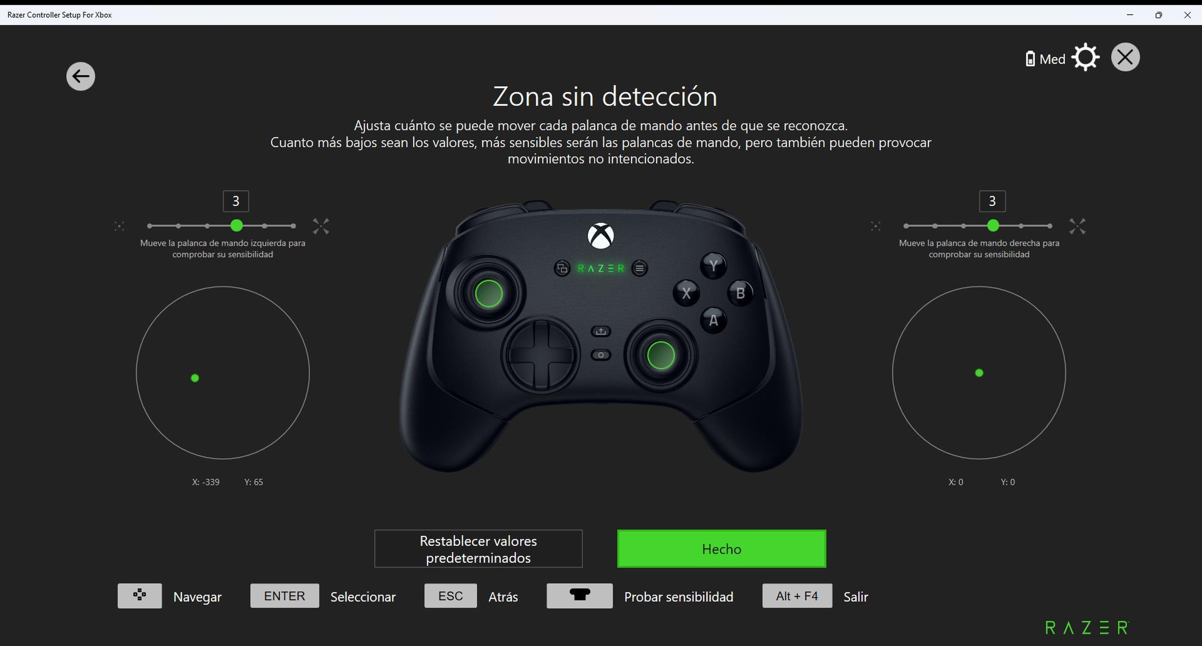 Razer Wolverine V3 Pro - Impostazioni dell'app Razer Controller