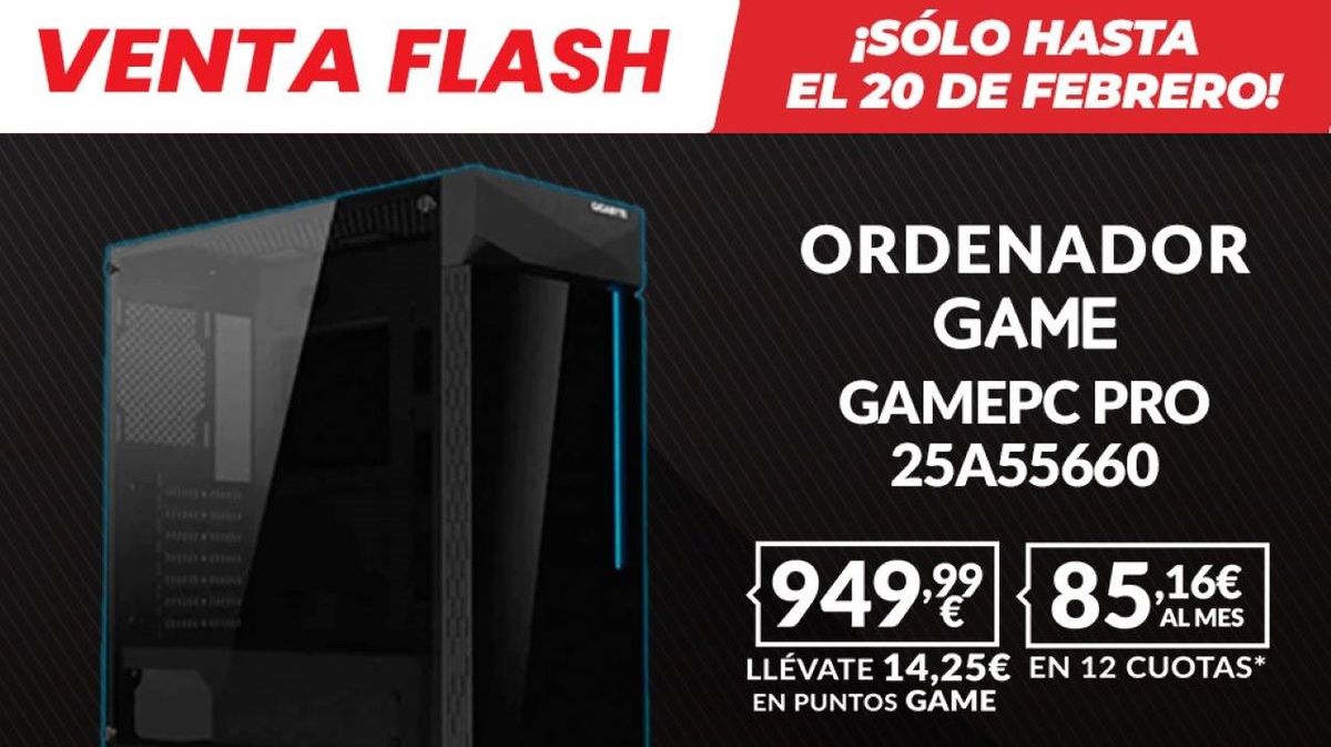 Consigue un gran PC de sobremesa para mover juegos AAA, hacer streaming y editar a un precio inmejorable con la nueva oferta flash de GAME