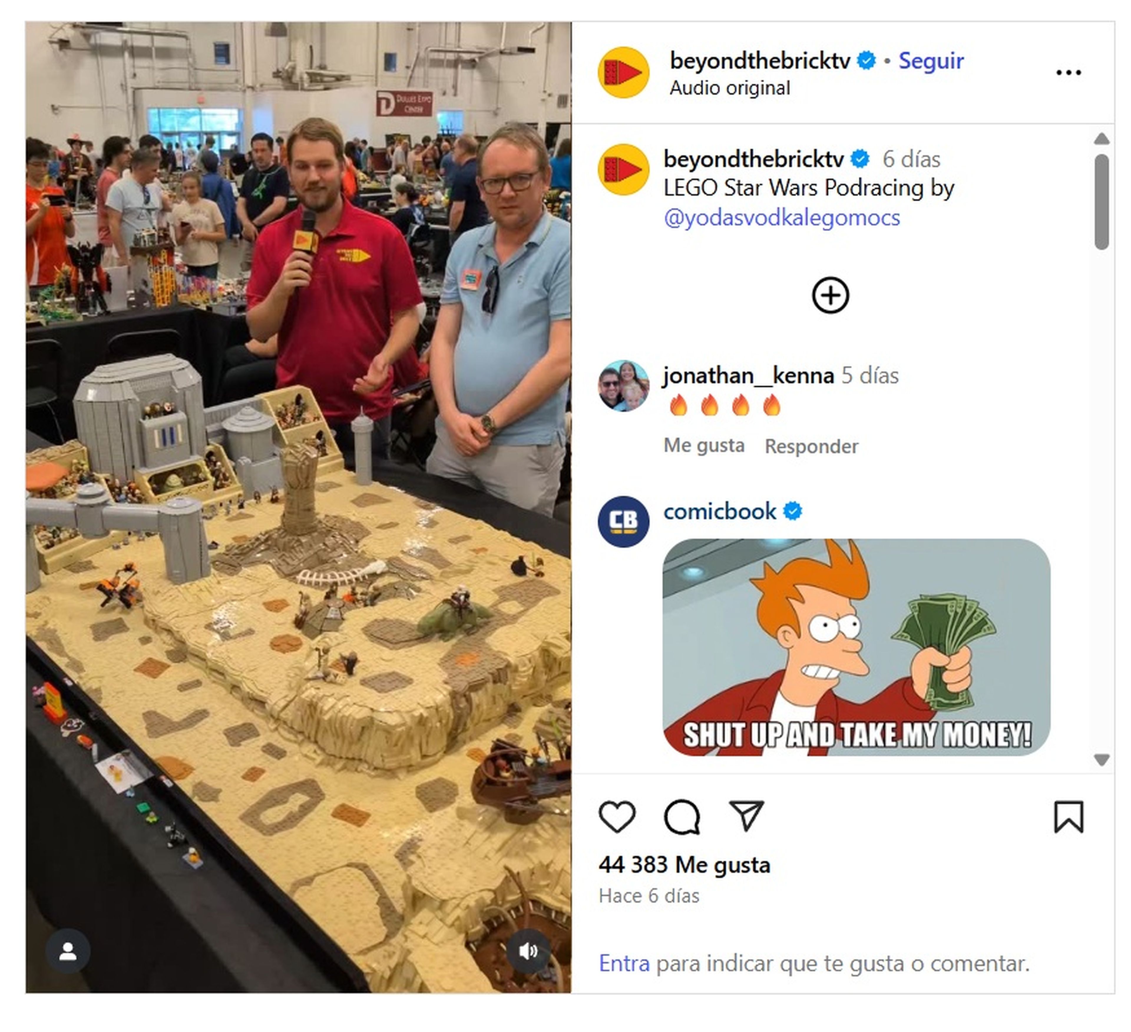 Un fan de Star Wars recrea con 170.000 piezas de LEGO una de las escenas más memorables de La amenaza fantasma