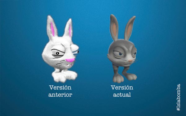 Comparativa de diseño entre las dos versiones de Torito Rabbit Comparativa de diseño entre las dos versiones de Torito Rabbit