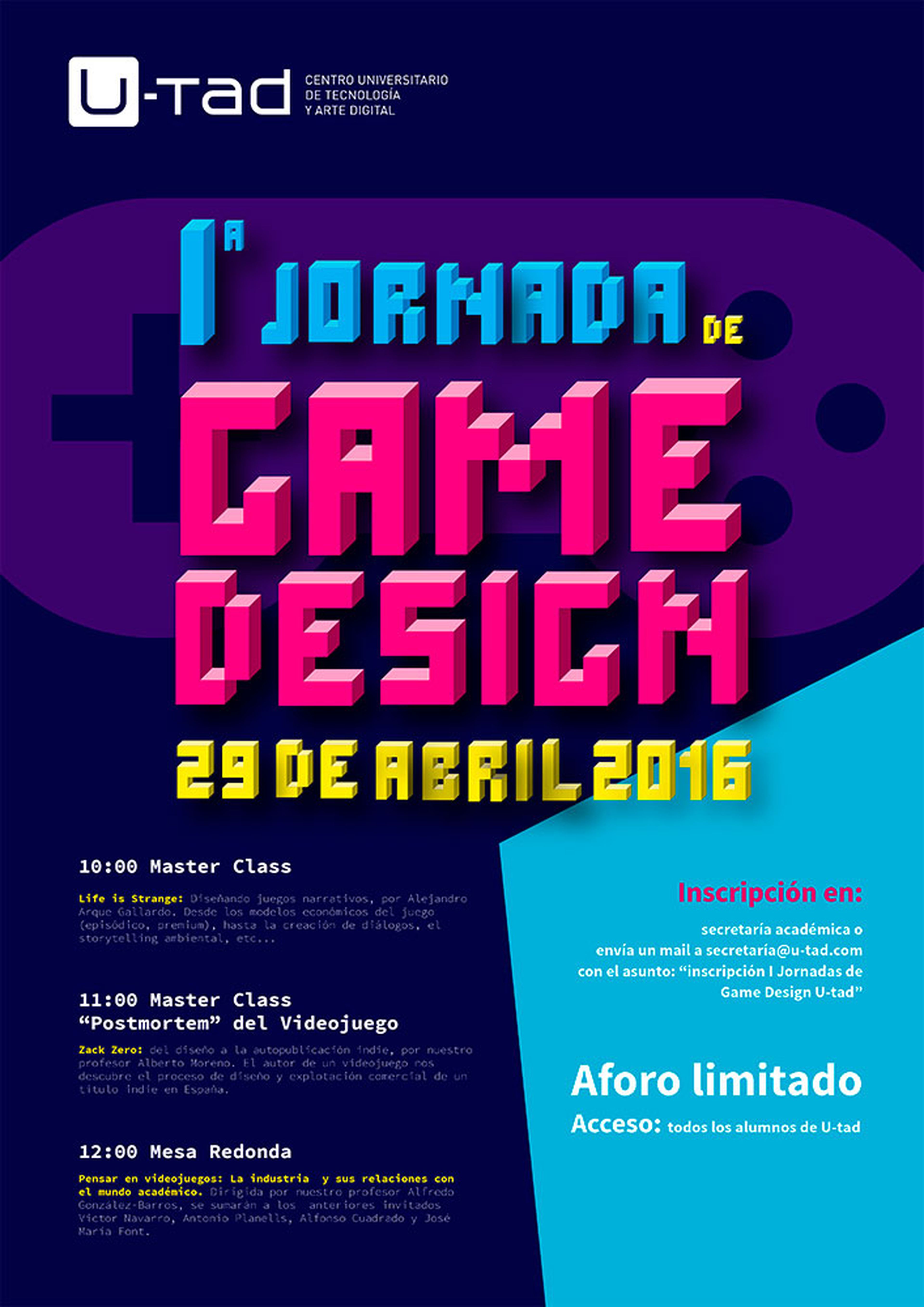 Jornada Game Design U-tad - abril 2016