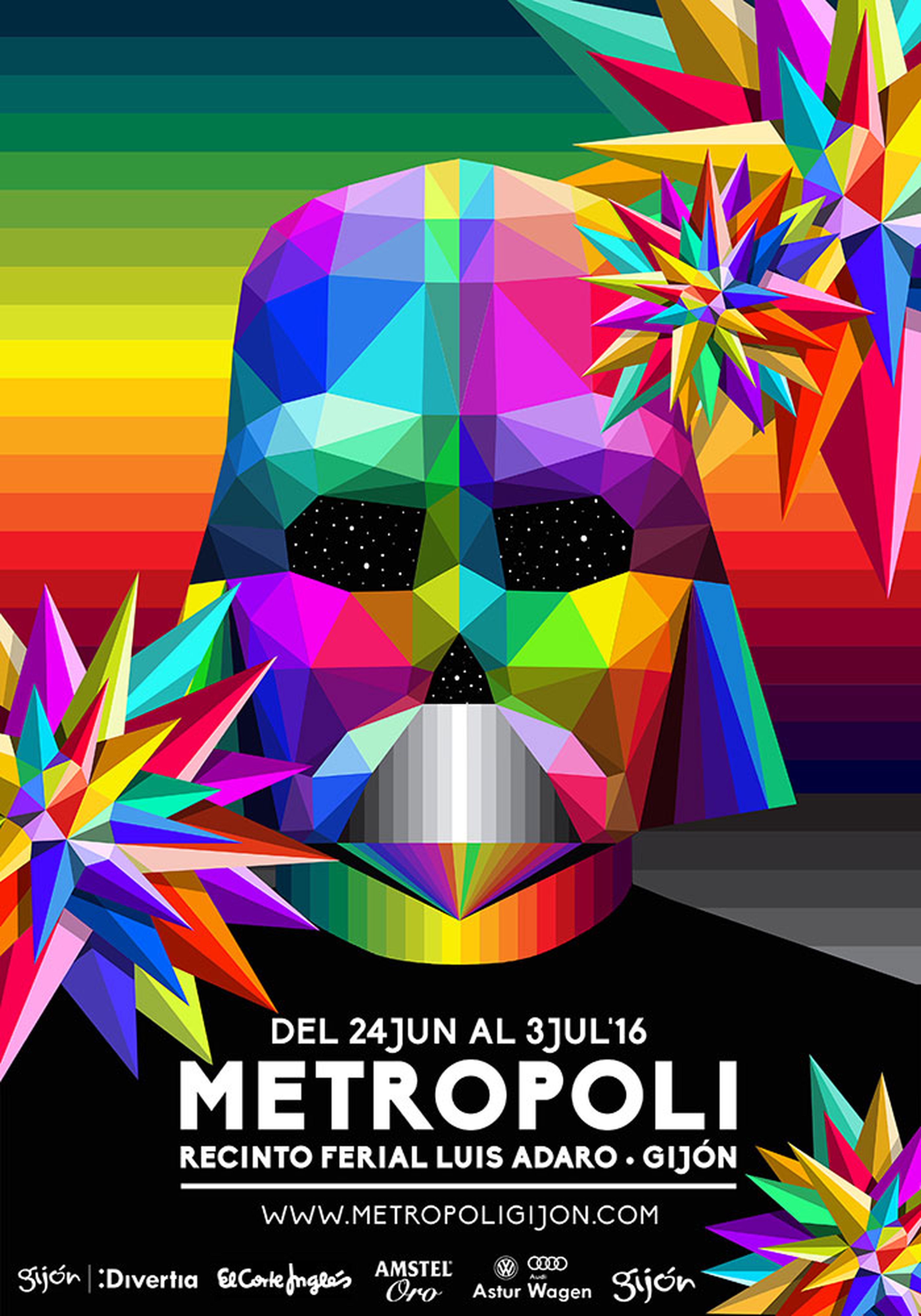 El cartel de Metrópoli 2016 presenta a Darth Vader diseñado por el artista cántabro Okuda San Miguel.