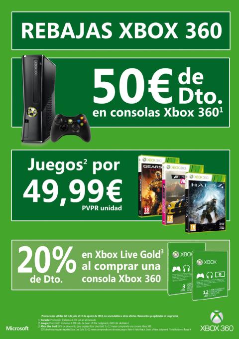 Microsoft rebaja 50€ el precio de Xbox 360 durante el verano