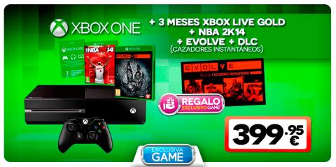 Pack exclusivo de Xbox One + Evolve + DLC + NBA 2K14 + 3 meses Gold en GAME