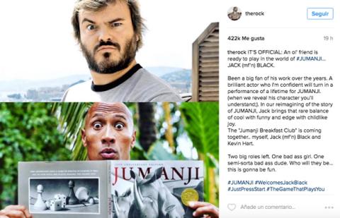 Jumanji - Jack Black estará en el remake