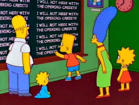 Los Simpson - Gag pizarra "I will not mess with the opening credits" Los Simpson - Gag pizarra "I will not mess with the opening credits"