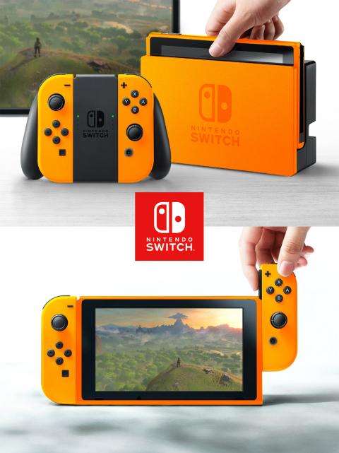 Nintendo Switch con carcasa de naranja Nintendo Switch con carcasa de naranja