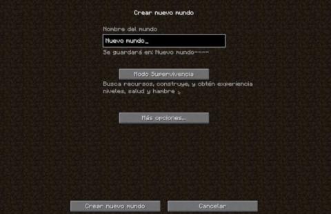 Crear mundo de Minecraft Crear mundo de Minecraft