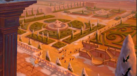Jardín del palacio de la Bestia La Bella y la Bestia (1991)