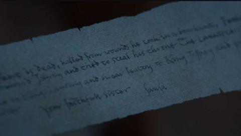 Carta que encuentra Arya en el 7x05 de Juego de Tronos