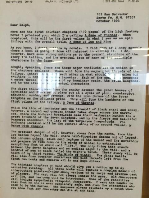 Esquema original de George R.R. Martin sobre Juego de Tronos Esquema original de George R.R. Martin sobre Juego de Tronos