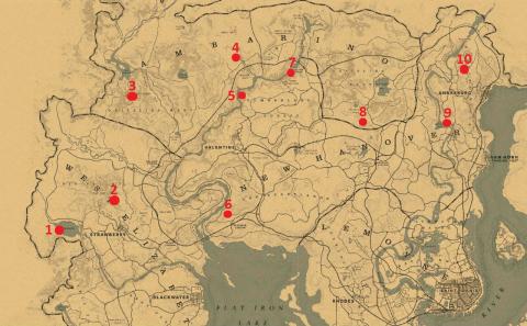 Mapa rocas talladas Red Dead Redemption 2 rdr2