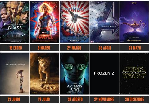 Calendario estrenos Disney 2019 Calendario de estrenos de Disney en 2019