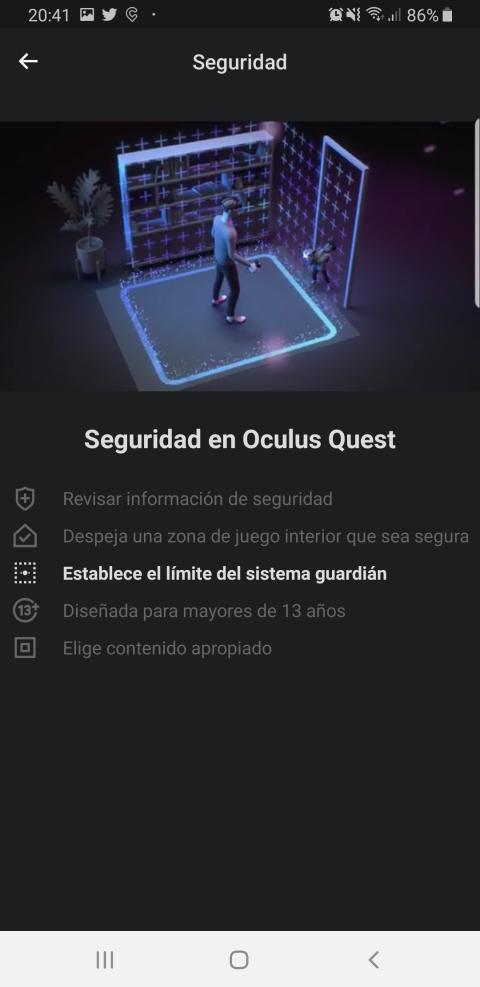 Oculus Quest sistema guardián