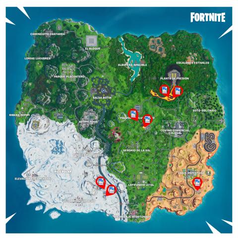 Mapa Fortnite Mapa Fortnite cofres contenedores ventana