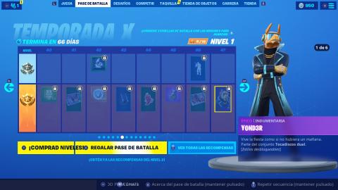 Pase de batalla de la temporada X de Fortnite Fortnite temporada X pase de batalla