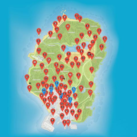 Mapa figuras de acción GTA Online Mapa figuras acción GTA V Online