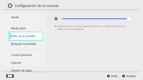 Nintendo Switch Lite menus Nintendo Switch Lite menu brillo y mandos